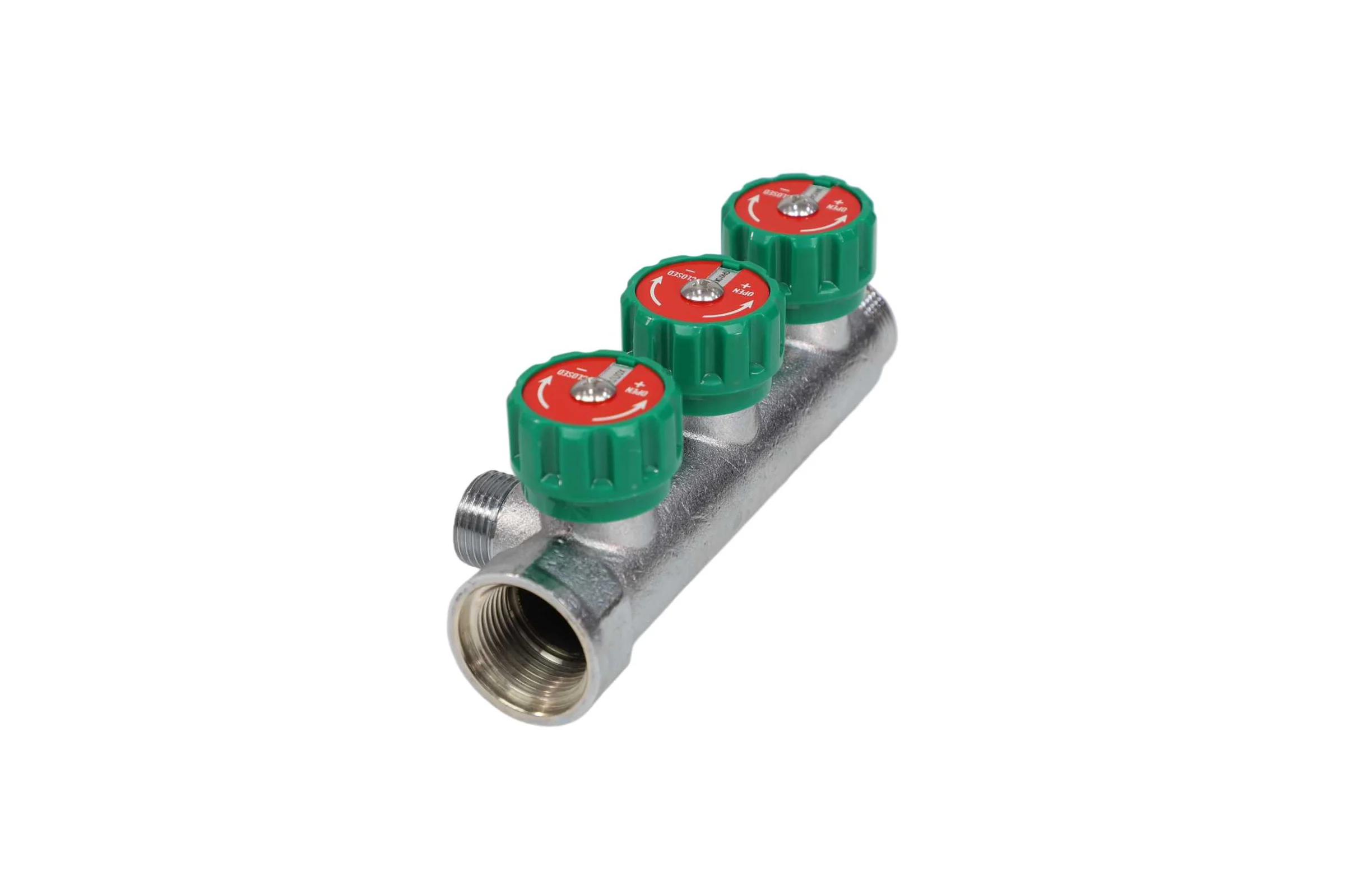 Коллектор лат клап рег SantechSystems 3/4", 3 выхода под плоское уплотнение 1/2" н/р, межосевое расстояние между выходами 45мм 129-8673