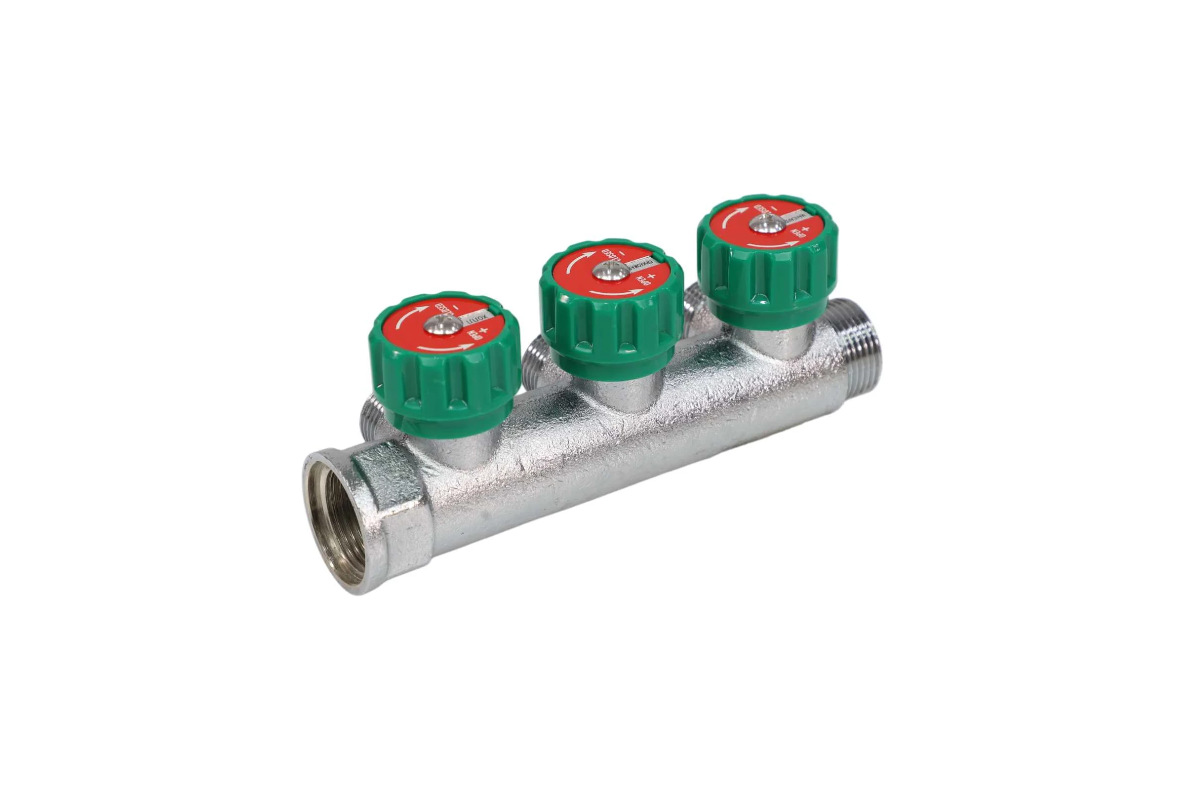 Коллектор лат клап рег SantechSystems 3/4", 3 выхода под плоское уплотнение 1/2" н/р, межосевое расстояние между выходами 45мм 129-8673