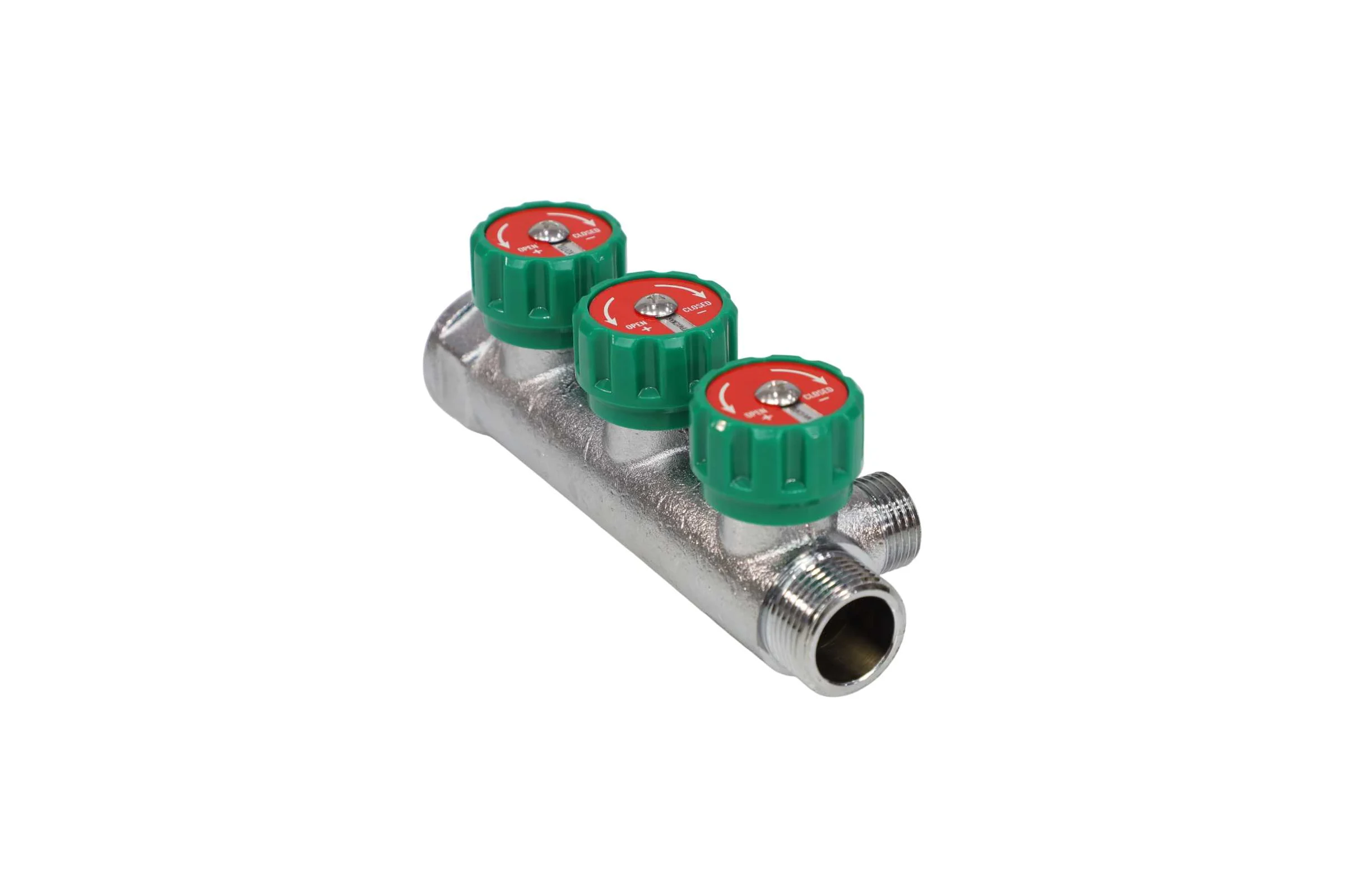 Коллектор лат клап рег SantechSystems 3/4", 3 выхода под плоское уплотнение 1/2" н/р, межосевое расстояние между выходами 45мм 129-8673