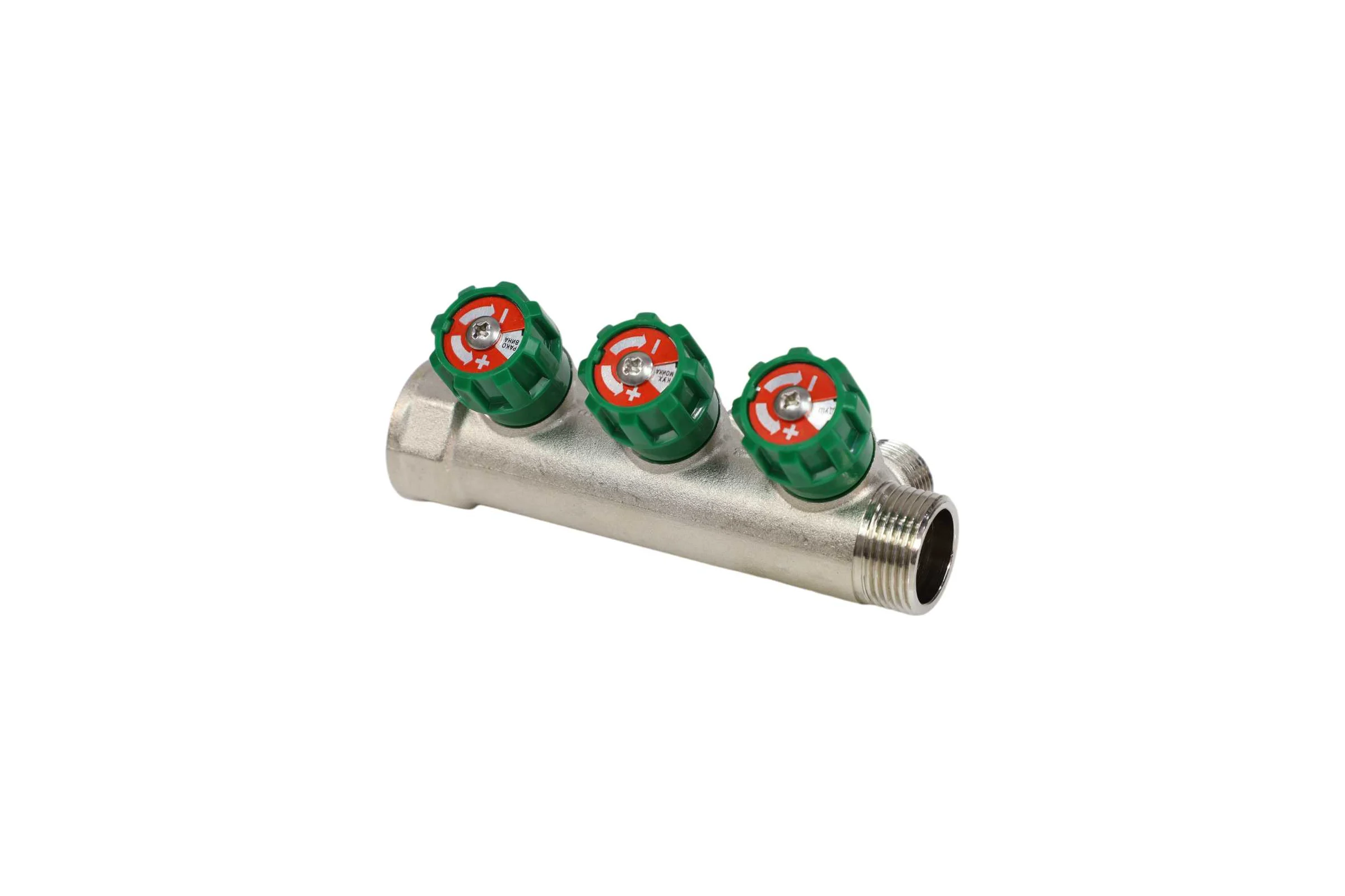 Коллектор лат клап рег SantechSystems 3/4", 3 выхода под плоское уплотнение 1/2" н/р, межосевое расстояние между выходами 36мм 129-9346