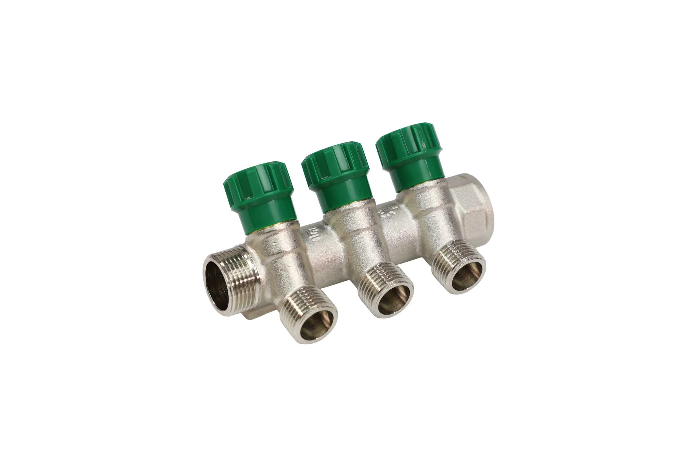 Коллектор лат клап рег SantechSystems 3/4", 3 выхода под плоское уплотнение 1/2" н/р, межосевое расстояние между выходами 36мм 129-9346