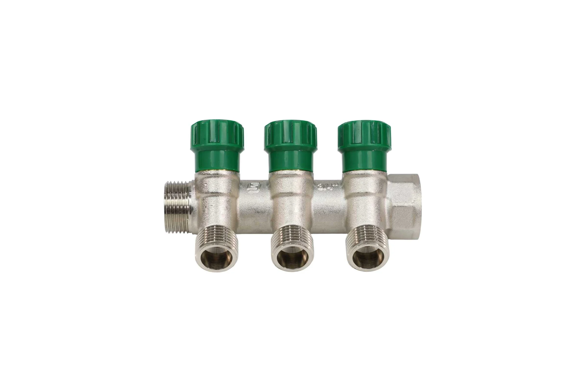 Коллектор лат клап рег SantechSystems 3/4", 3 выхода под плоское уплотнение 1/2" н/р, межосевое расстояние между выходами 36мм 129-9346