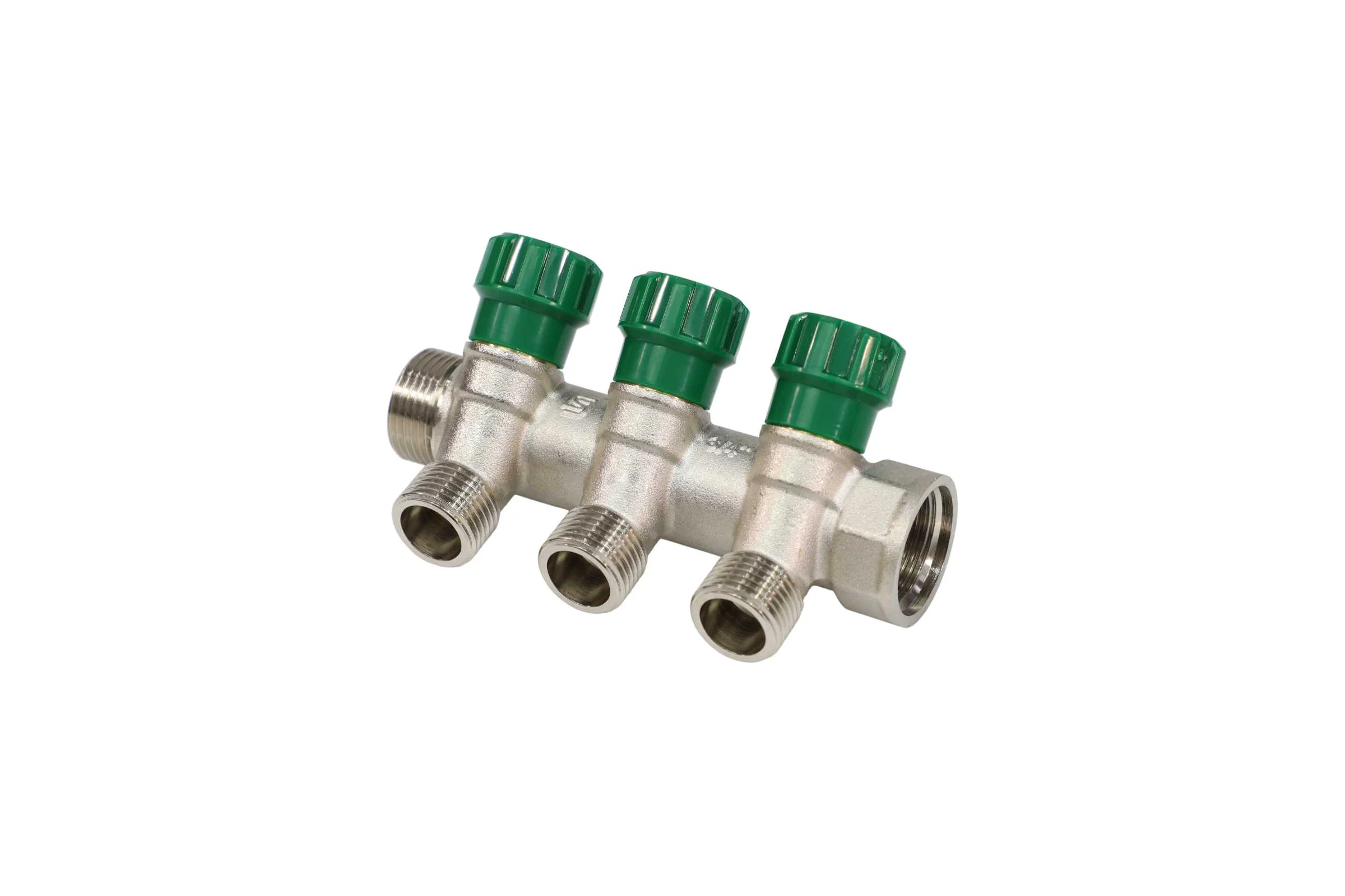Коллектор лат клап рег SantechSystems 3/4", 3 выхода под плоское уплотнение 1/2" н/р, межосевое расстояние между выходами 36мм 129-9346