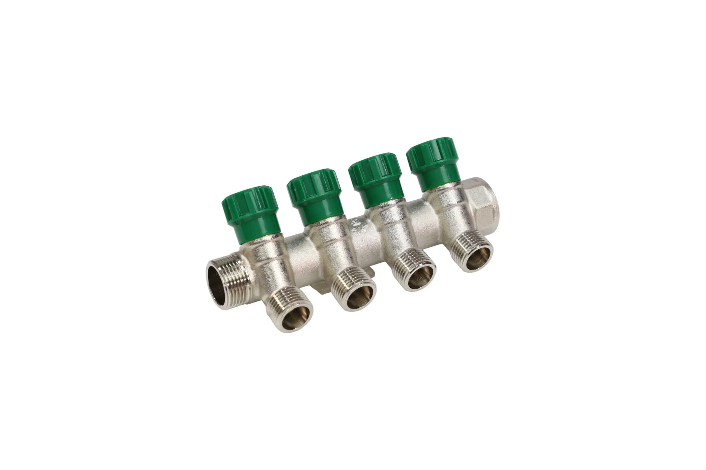 Коллектор лат клап рег SantechSystems 3/4", 4 выхода под плоское уплотнение 1/2" н/р, межосевое расстояние между выходами 36мм 129-9347