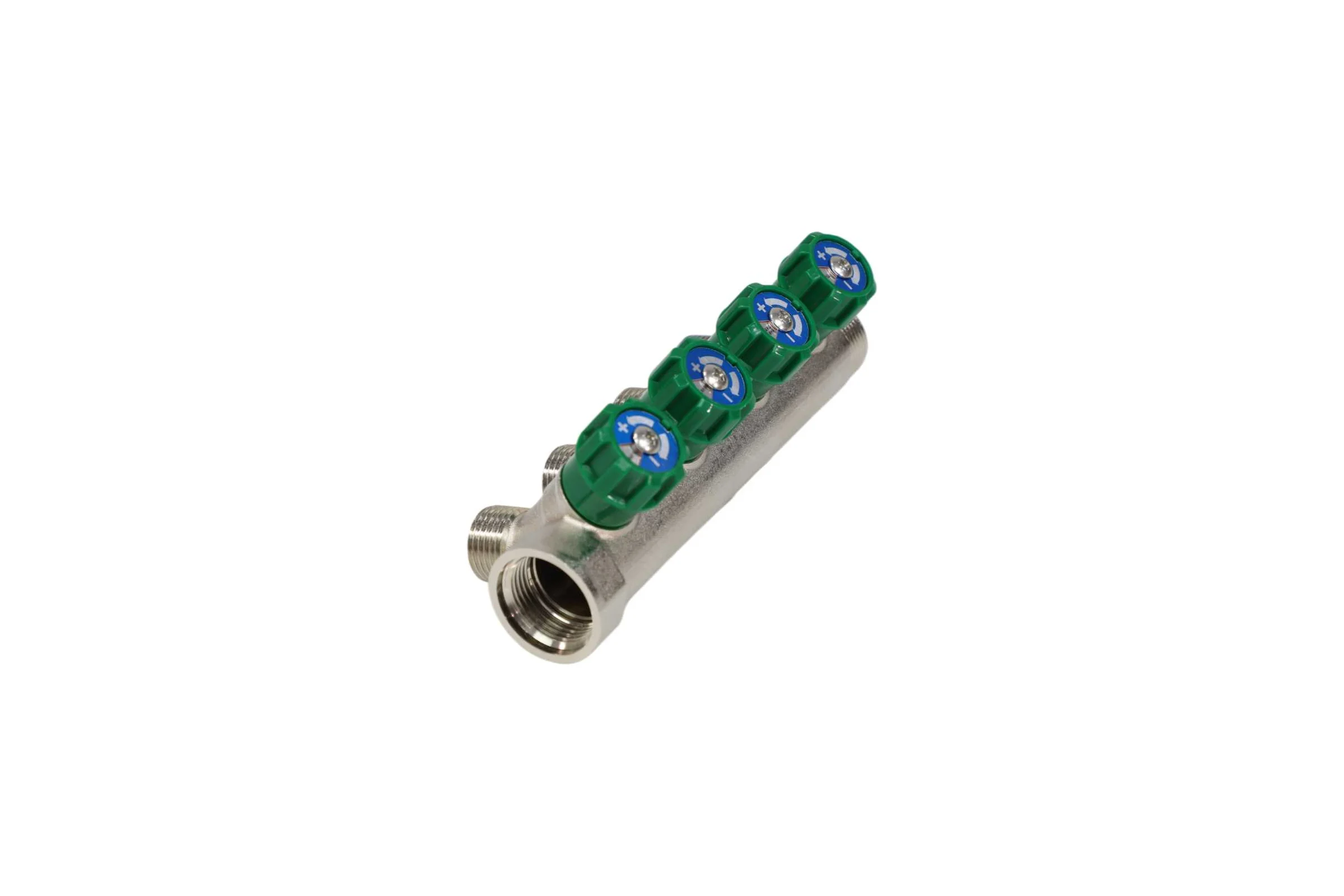 Коллектор лат клап рег SantechSystems 3/4", 4 выхода под плоское уплотнение 1/2" н/р, межосевое расстояние между выходами 36мм 129-9347