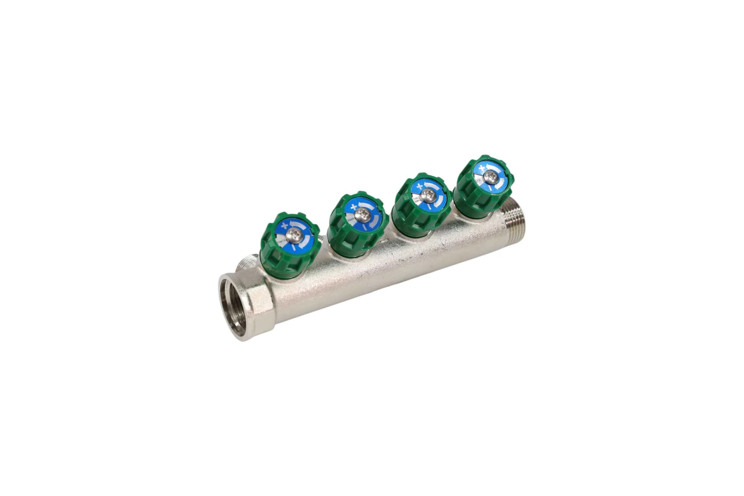 Коллектор лат клап рег SantechSystems 3/4", 4 выхода под плоское уплотнение 1/2" н/р, межосевое расстояние между выходами 36мм 129-9347