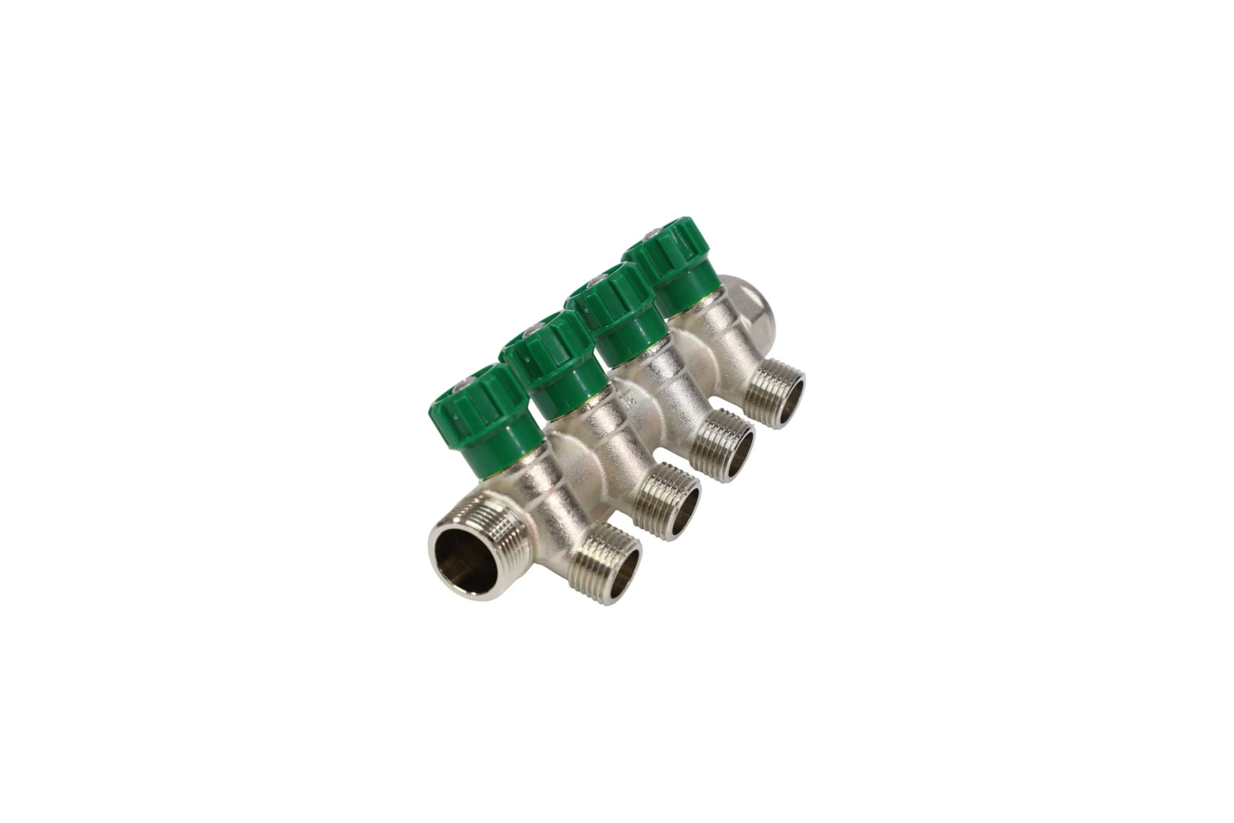 Коллектор лат клап рег SantechSystems 3/4", 4 выхода под плоское уплотнение 1/2" н/р, межосевое расстояние между выходами 36мм 129-9347
