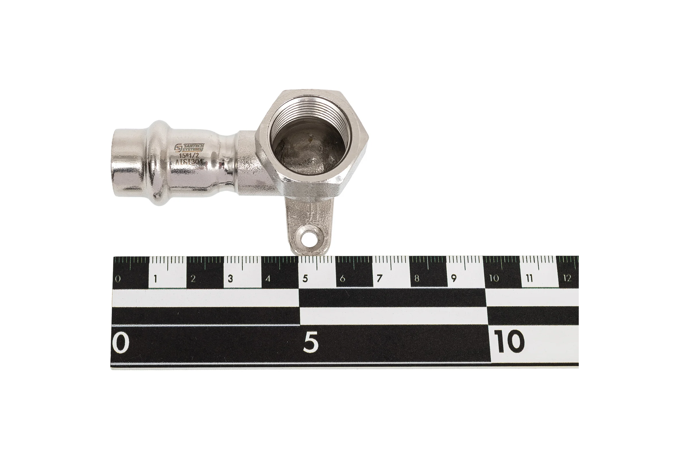 Водорозетка SantechSystems Дн15x1/2" пресс/ВР, нержавеющая сталь AISI 304 129-8968