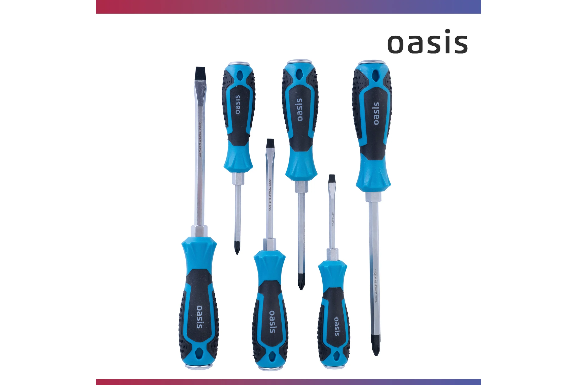 Набор ударных отверток OASIS CR-V (6 шт: SL 5,6,8/PH 1,2,3) 103011206005
