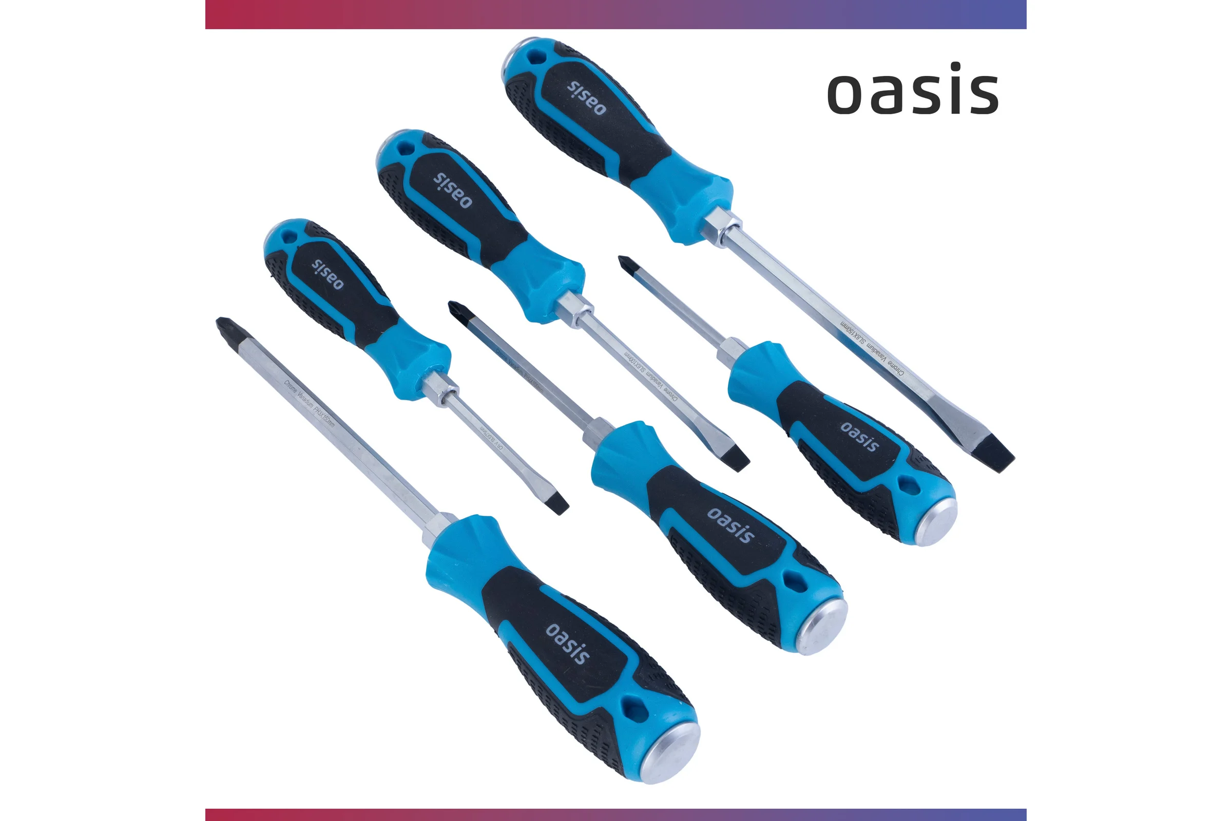 Набор ударных отверток OASIS CR-V (6 шт: SL 5,6,8/PH 1,2,3) 103011206005