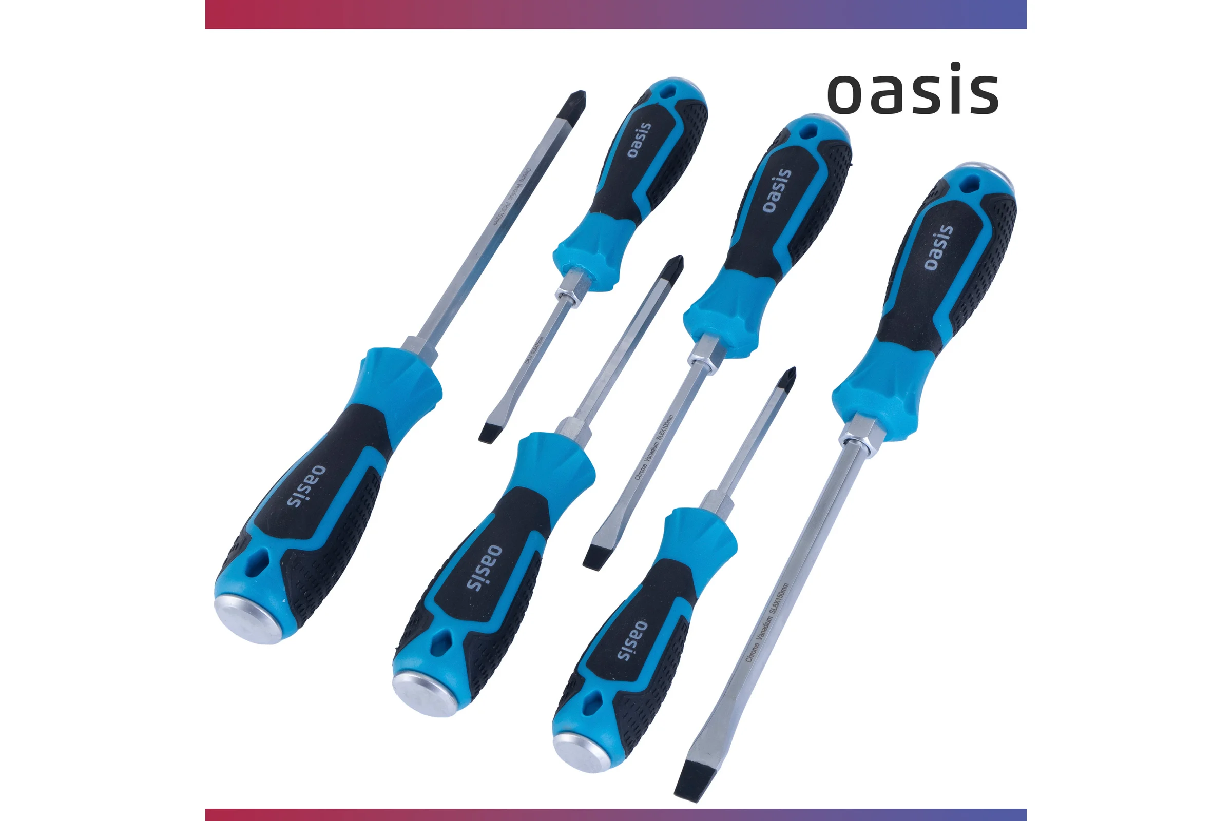 Набор ударных отверток OASIS CR-V (6 шт: SL 5,6,8/PH 1,2,3) 103011206005