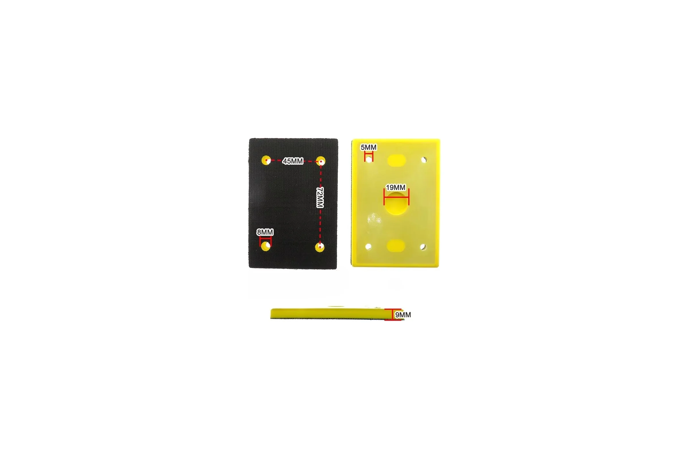 Прямоугольная опорная тарелка 85x120 мм, 4 отверстия Vitatools PD-85x120-4