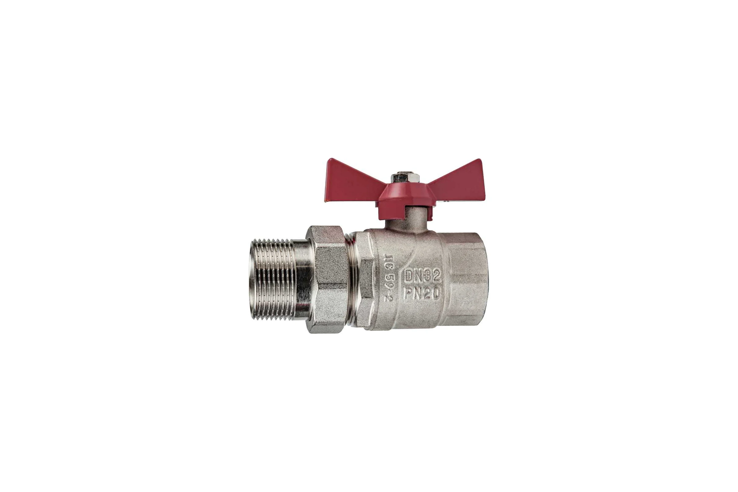 Шаровой кран KROMWELL с полусгоном, 1 1/4", ВР-НР, ручка бабочка KW.185.07