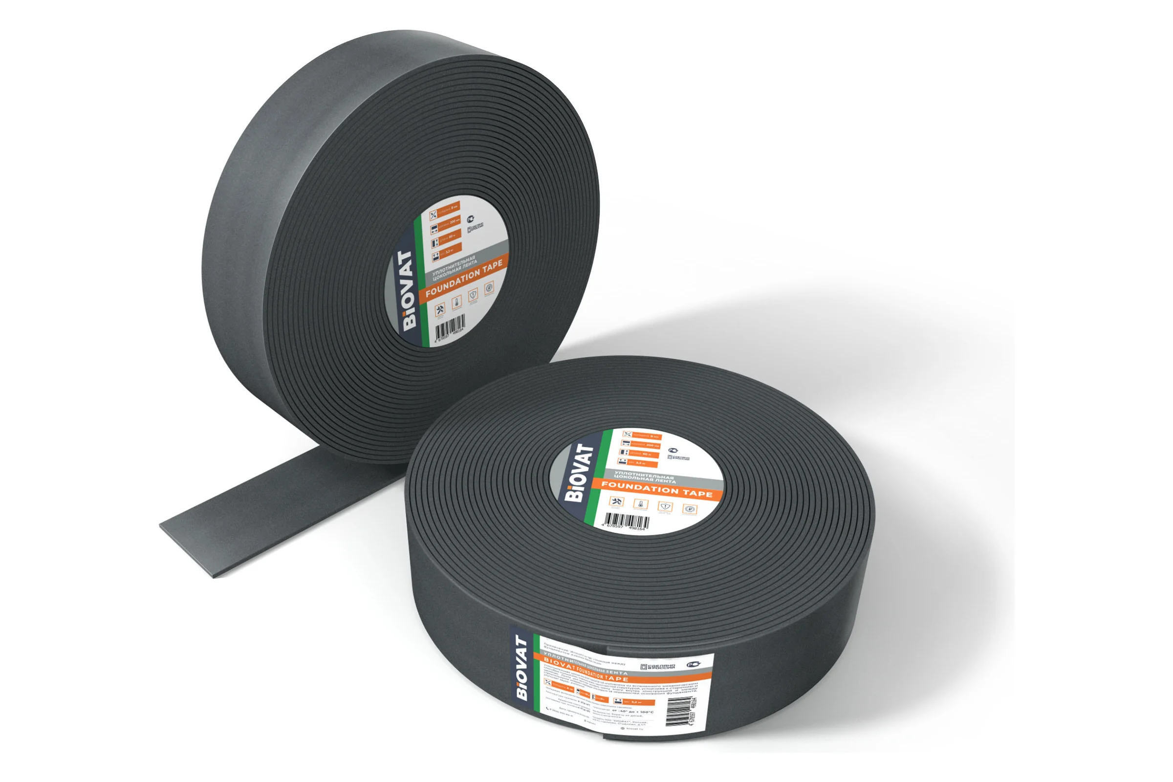 Уплотнительная цокольная лента BIOVAT ® FOUNDATION TAPE 200*8мм, длина 60м BV051
