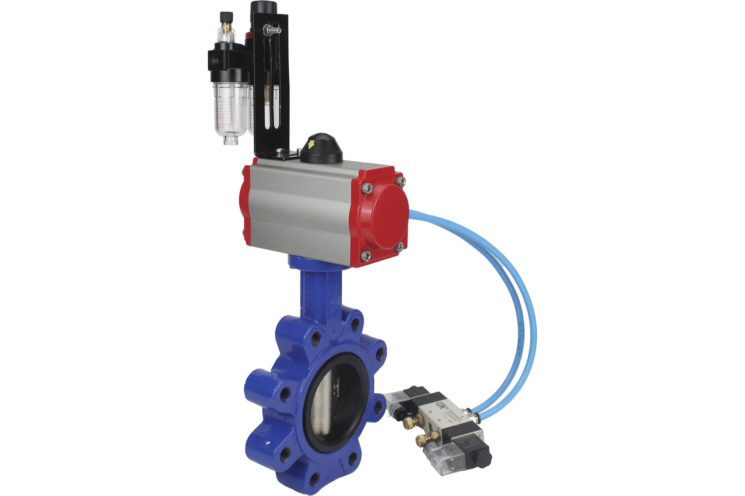 Затвор DN.ru QT450-304-NBR-2W-Fb-H Ду150 Ру16 LUG пн.привод, пн.распределитель, БПВ D050-52069