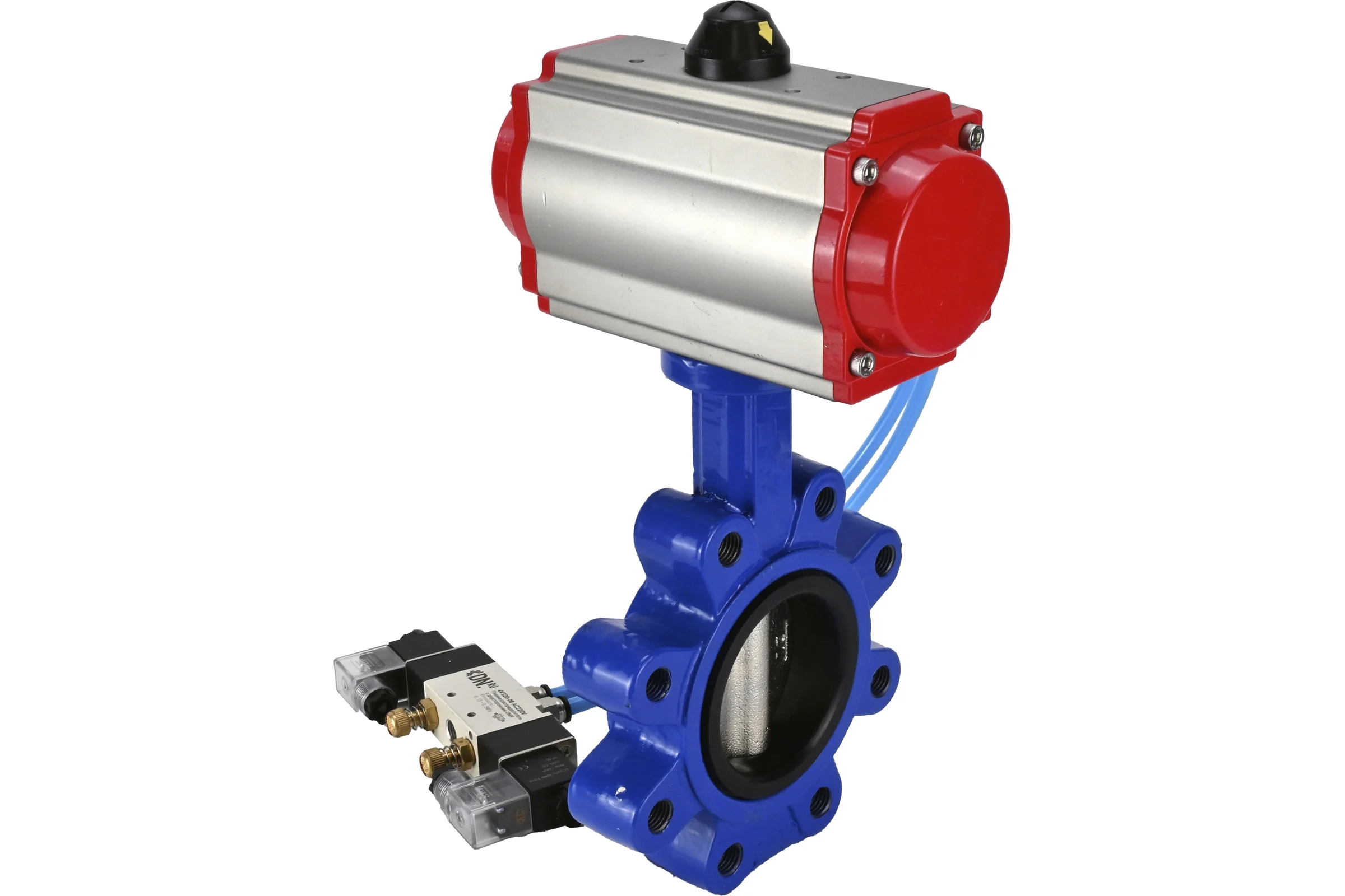 Затвор DN.ru QT450-304-NBR-2W-Fb-H Ду150 Ру16 LUG пневмопривод, пн.распределитель D050-51973