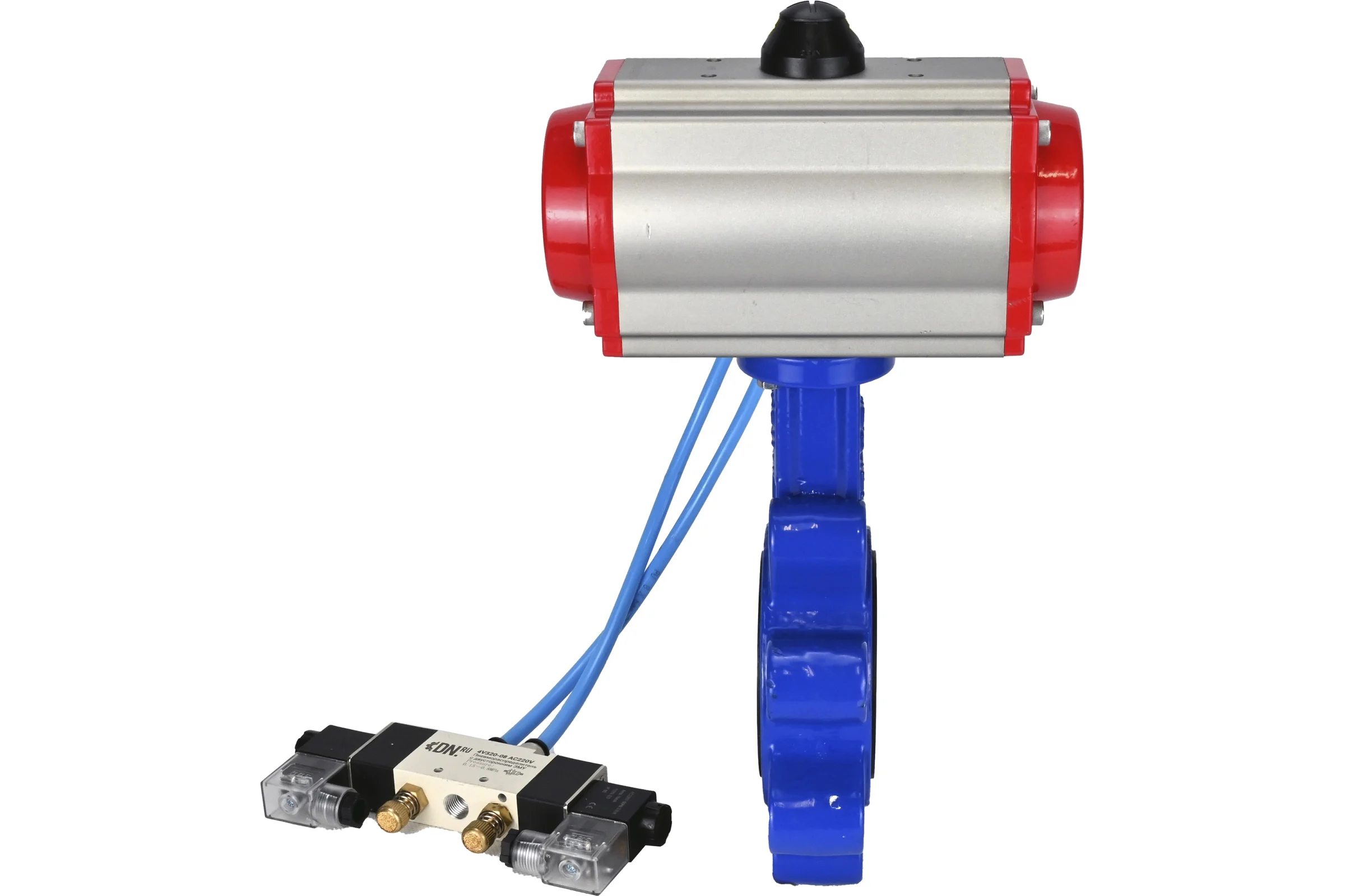 Затвор DN.ru QT450-304-NBR-2W-Fb-H Ду125 Ру16 LUG пневмопривод, пн.распределитель D050-51972