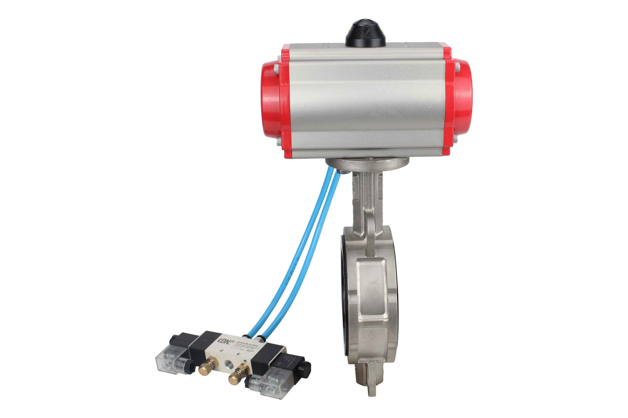 Затвор DN.ru 304-304-EPDM-2W-Fb-H Ду150 Ру16 пневмопривод, пневмораспределитель D050-46815