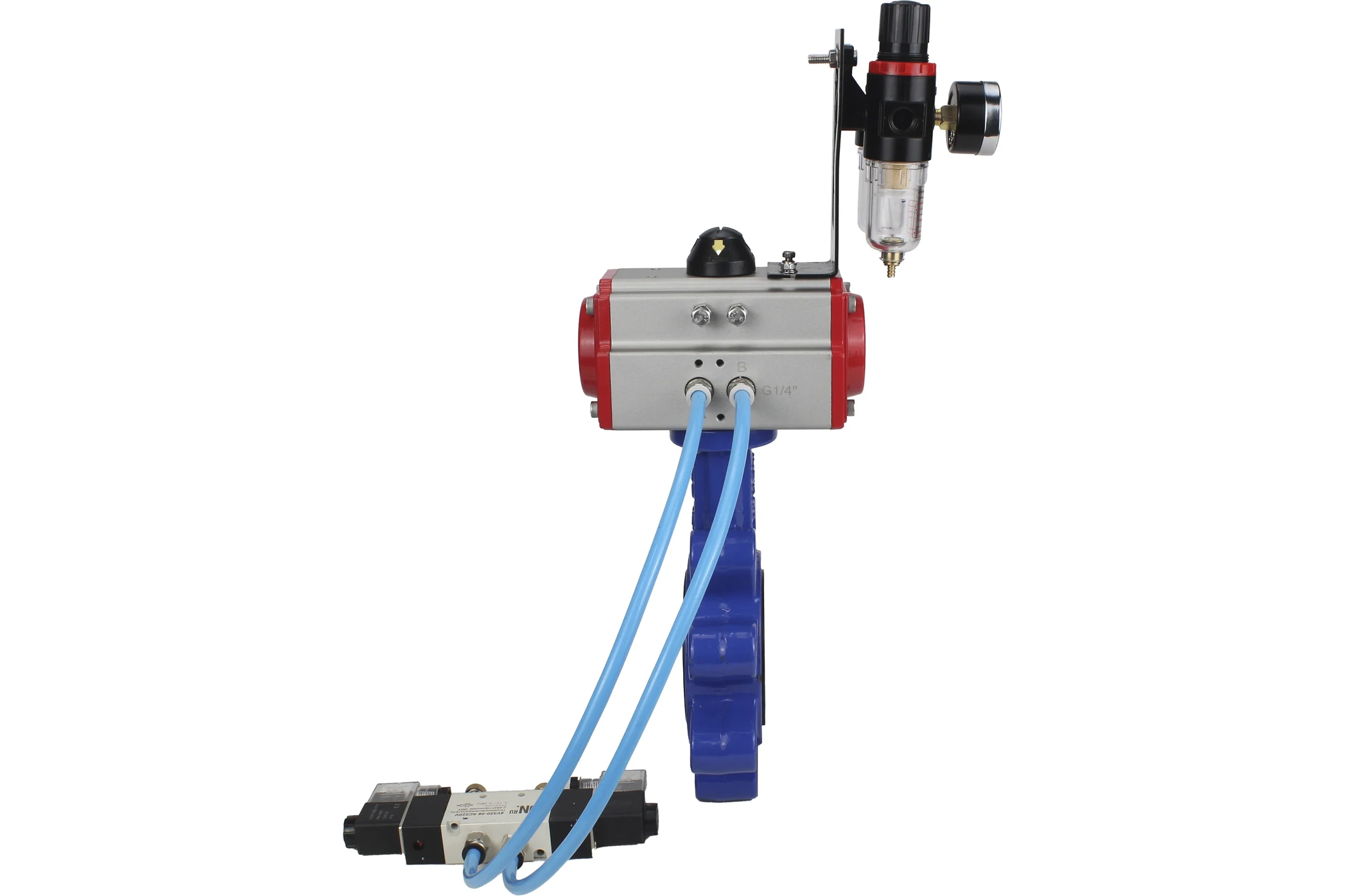 Затвор DN.ru QT450-304-NBR-2W-Fb-H Ду80 Ру16 LUG пн.привод, пн.распределитель, БПВ D050-52066