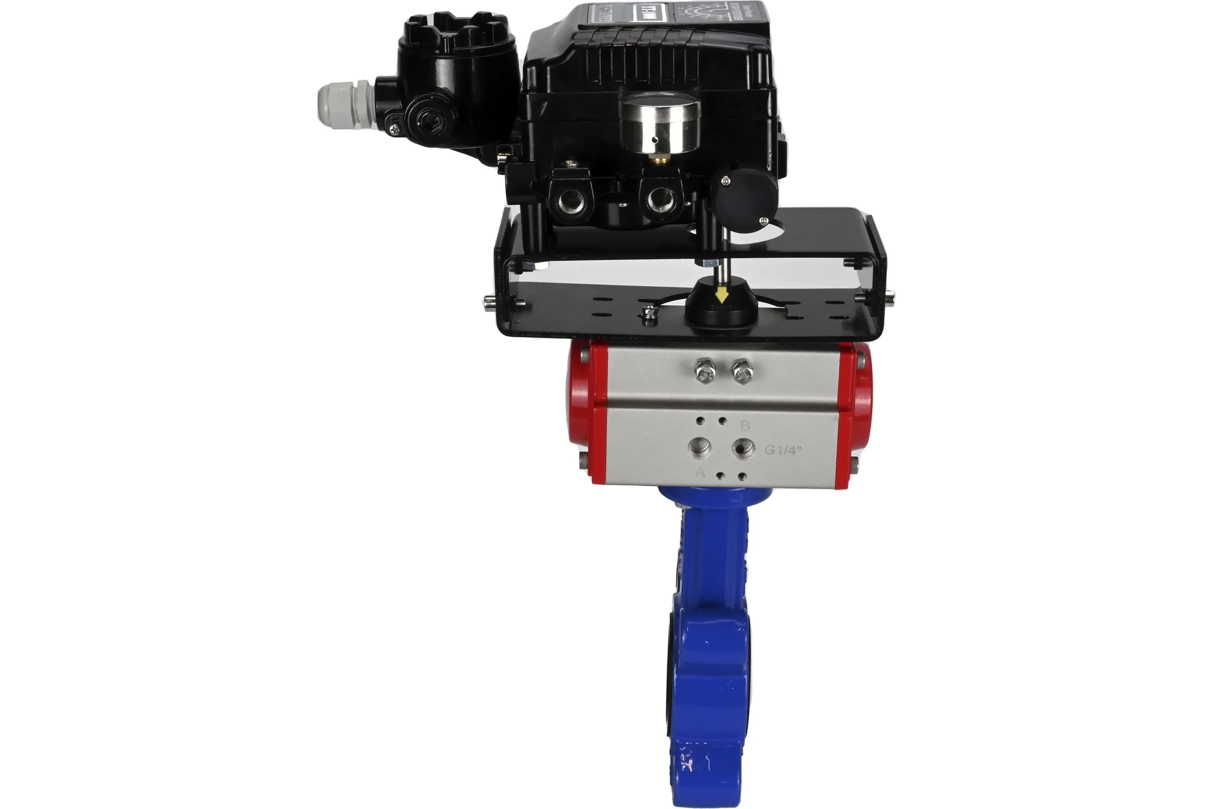 Затвор DN.ru QT450-QT450-EPDM-2W-Fb-H Ду125 Ру16 LUG пневмопривод, позиционер D050-51882