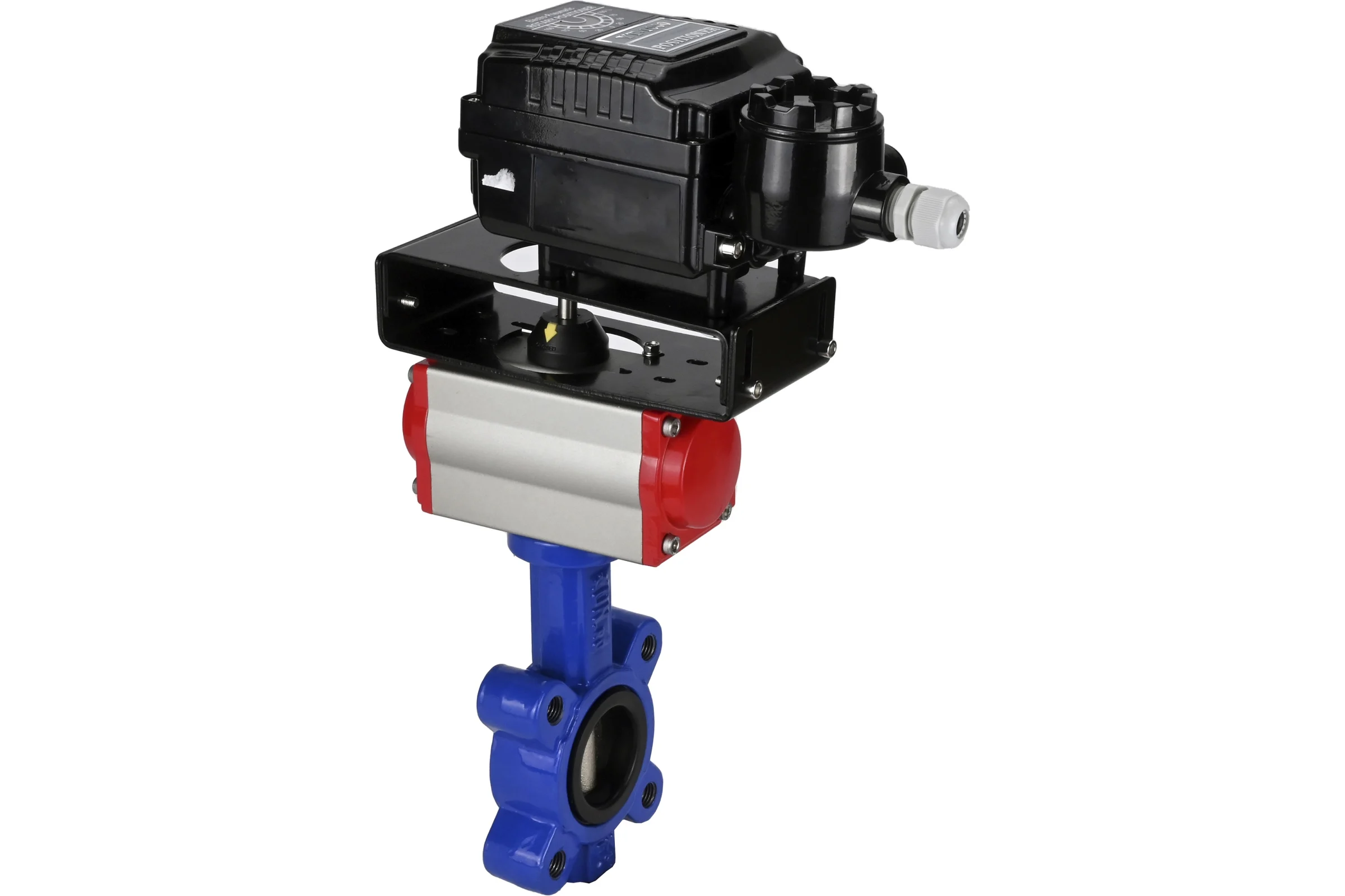 Затвор DN.ru QT450-QT450-NBR-2W-Fb-H Ду100 Ру16 LUG пневмопривод, позиционер D050-51839