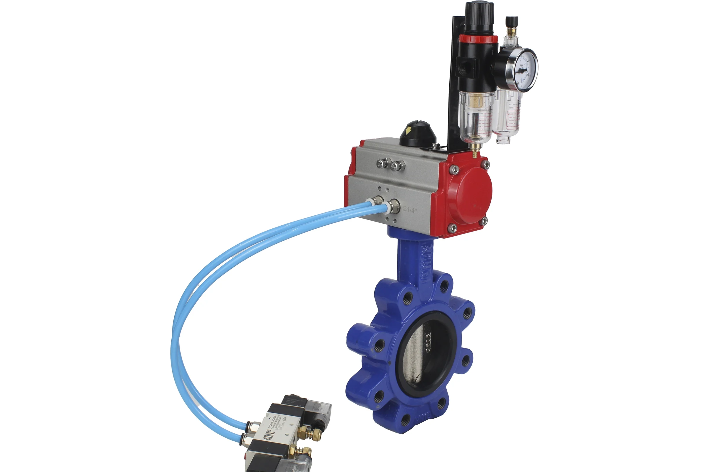 Затвор DN.ru QT450-QT450-NBR-2W-Fb-H Ду150 Ру16 LUG пн.привод, пн.распределитель, БПВ D050-50419