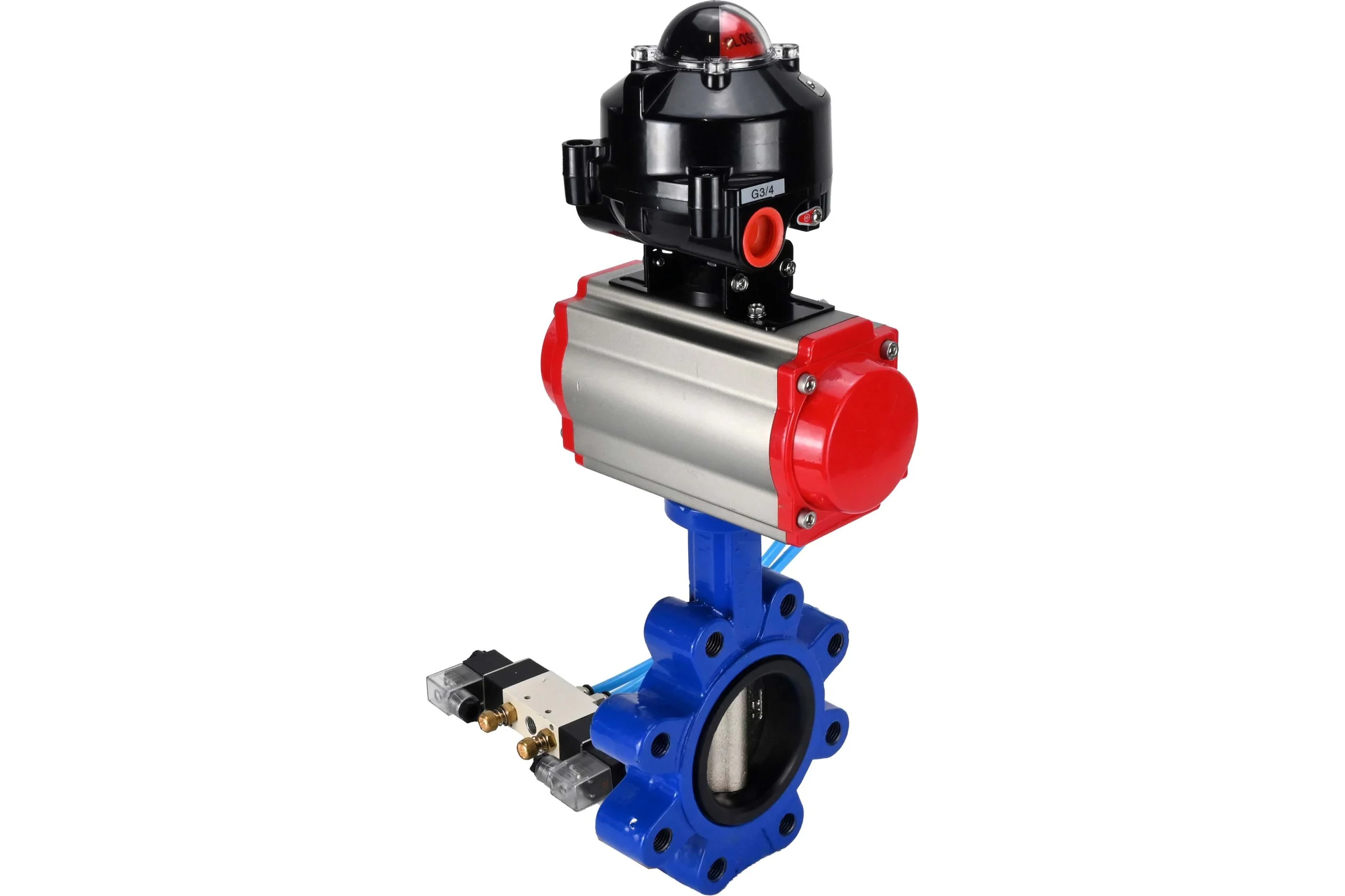 Затвор DN.ru QT450-304-EPDM-2W-Fb-H Ду100 Ру16 LUG пн.привод, пн.распределитель, БКВ D050-50570