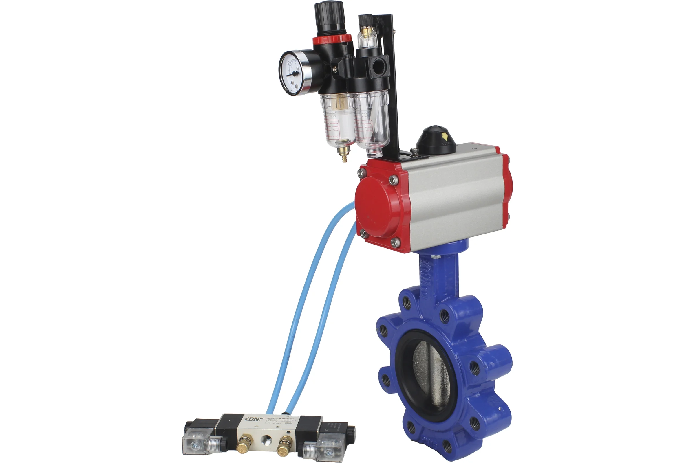 Затвор DN.ru QT450-304-EPDM-2W-Fb-H Ду125 Ру16 LUG пн.привод, пн.распределитель, БПВ D050-50424