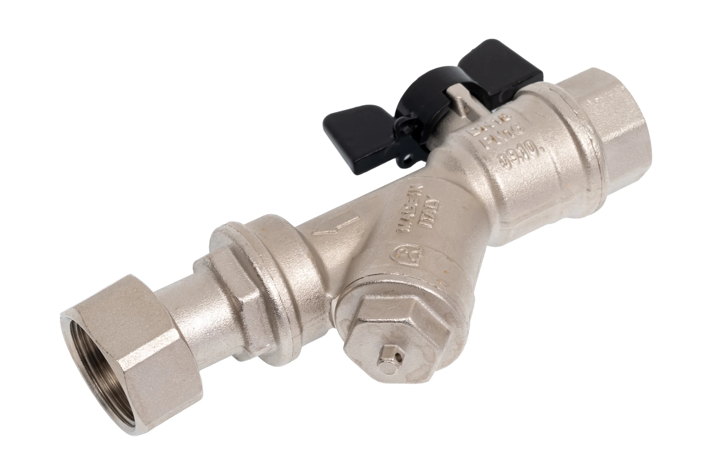 Kран шаровой для воды Bugatti с фильтром DN15 Rp1/2" x G3/4" PN20 арт.5501 05501026