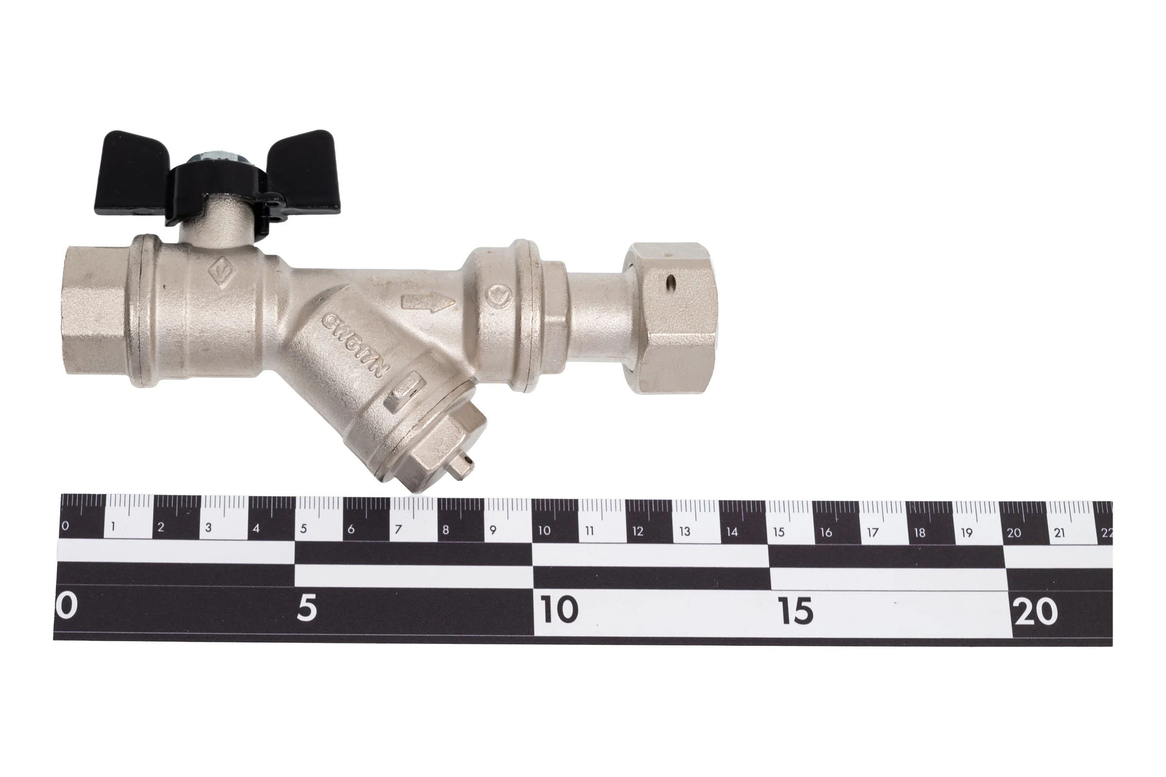 Kран шаровой для воды Bugatti с фильтром DN15 Rp1/2" x G3/4" PN20 арт.5501 05501026