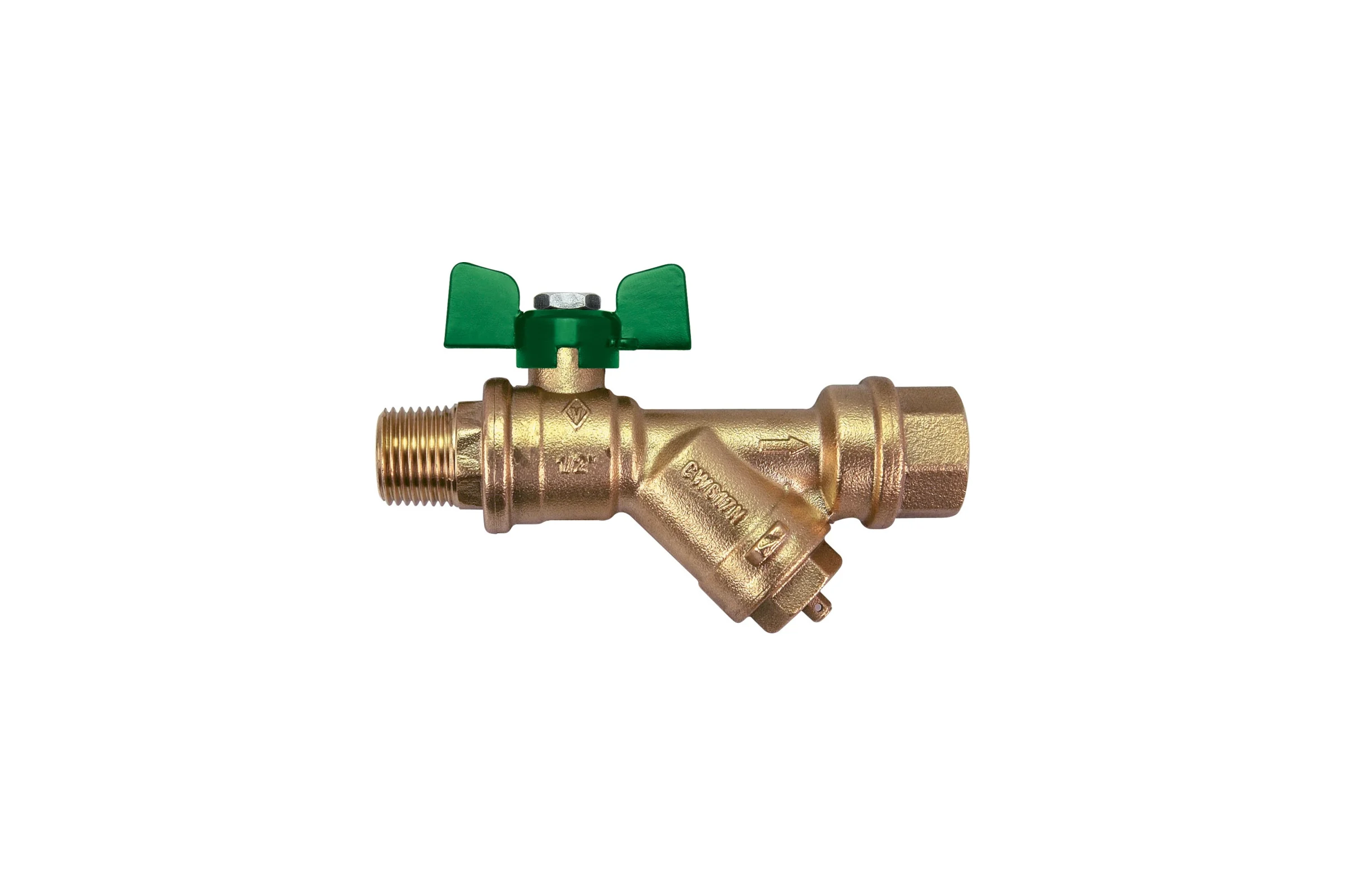 Kран шаровой для воды Bugatti с фильтром Eco Valve Rp1" x R3/4" DN20 PN20 арт.743G 07436G25