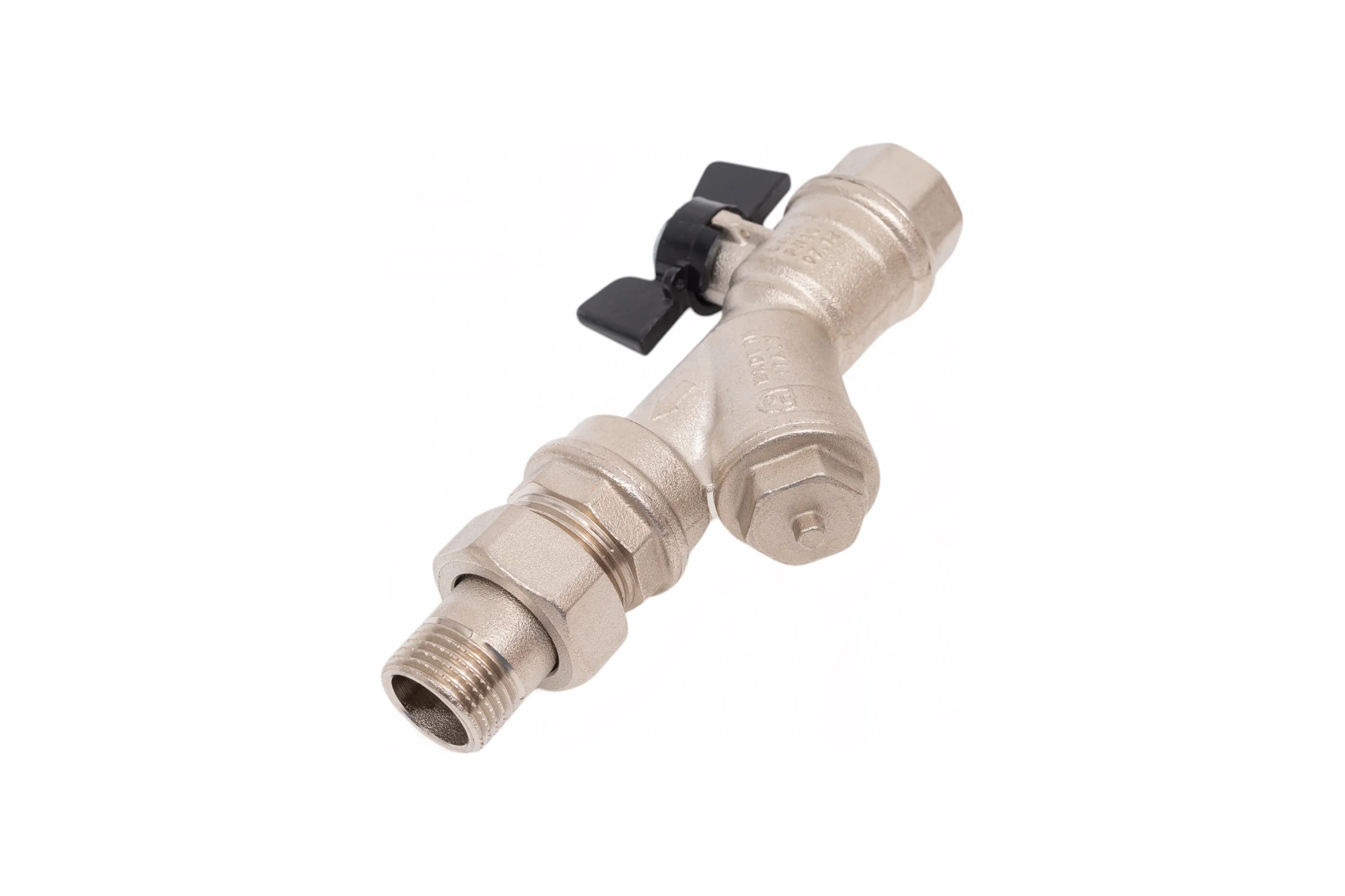 Kран шаровой для воды Bugatti с фильтром Rp1/2" x G1/2" DN15 PN20 арт.737 07370001