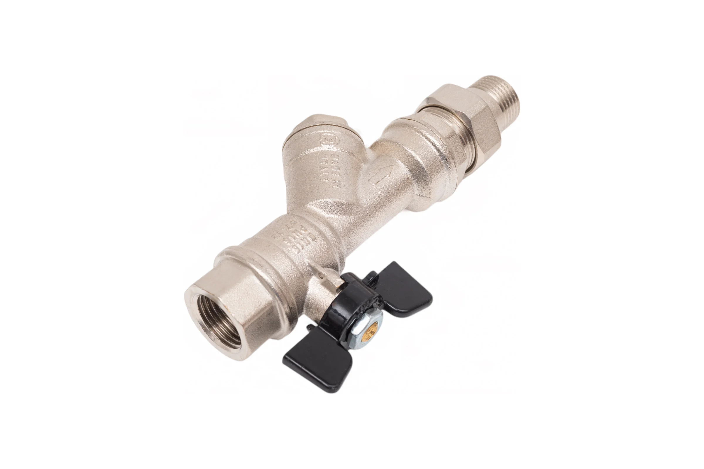 Kран шаровой для воды Bugatti с фильтром Rp1/2" x G1/2" DN15 PN20 арт.737 07370001