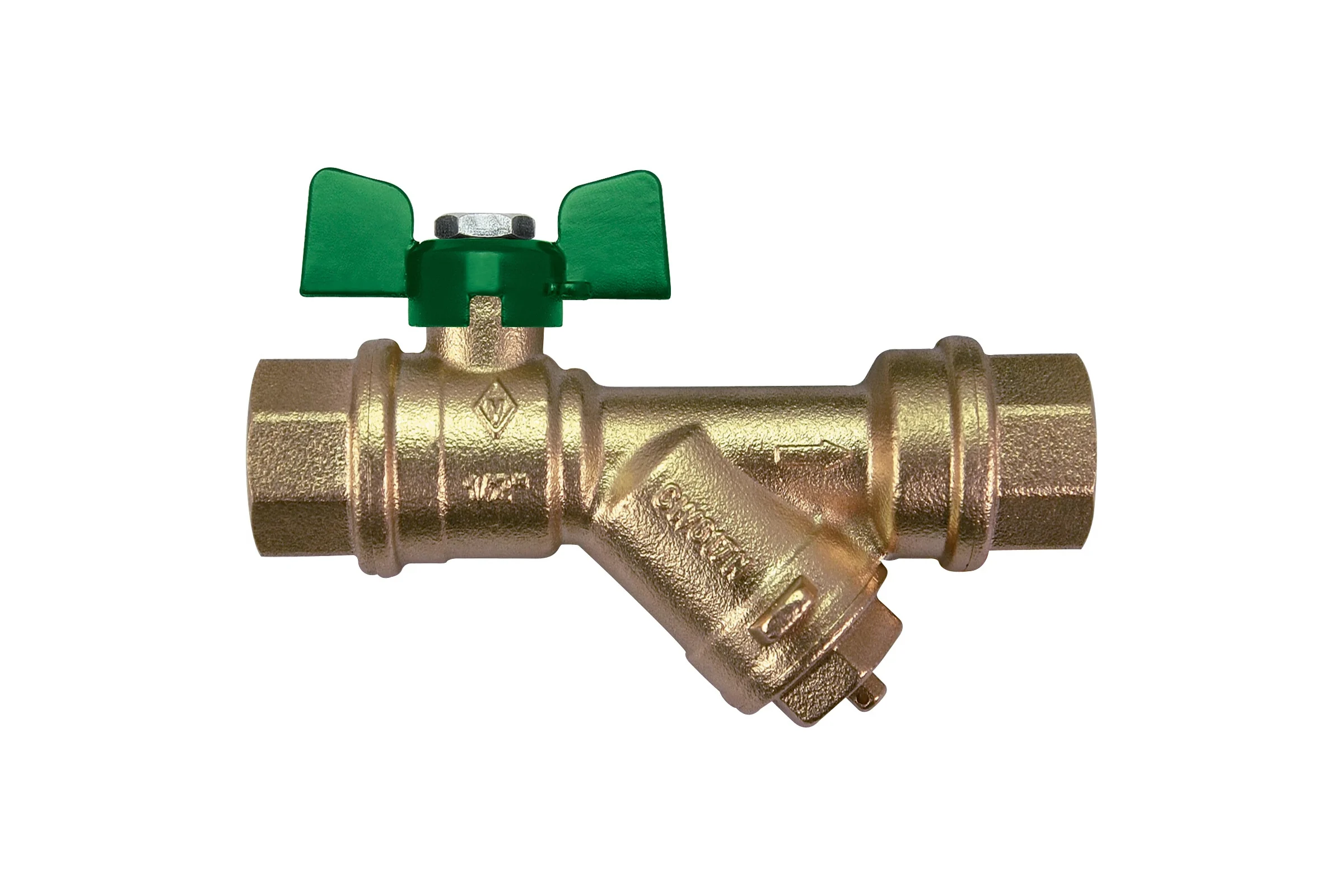 Kран шаровой для воды Bugatti с фильтром Eco Valve Rp1" DN20 PN20 арт.741G 0741G08
