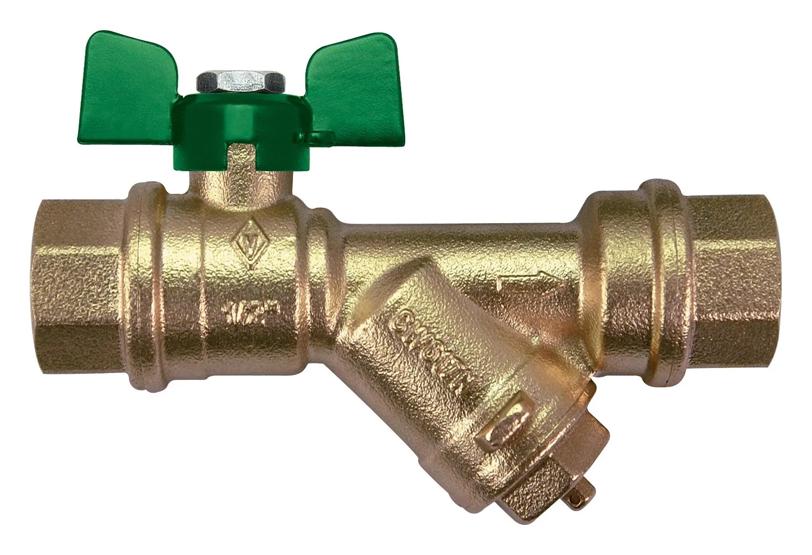 Kран шаровой для воды Bugatti с фильтром Eco Valve Rp1" DN20 PN20 арт.741G 0741G08