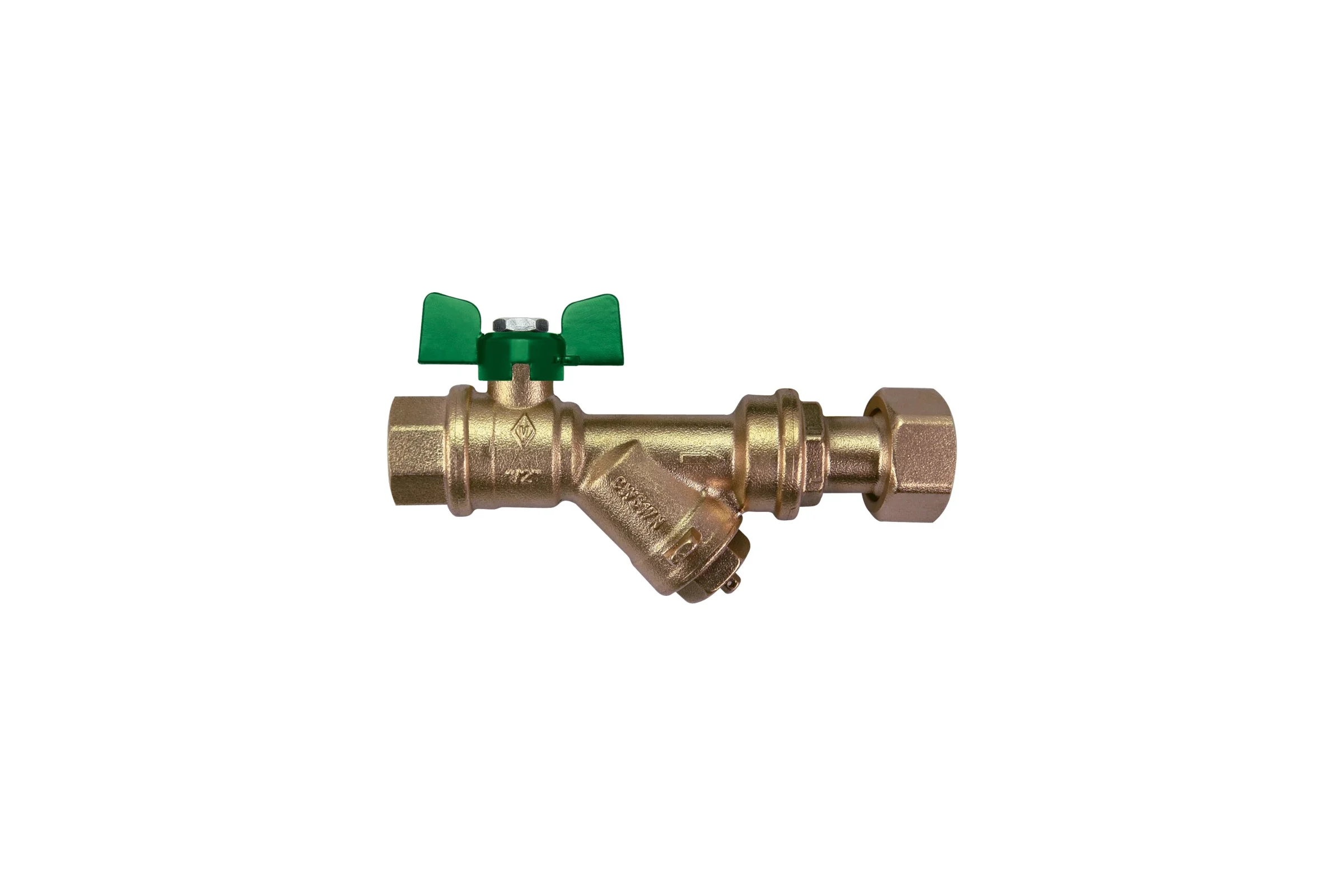 Kран шаровой для воды Bugatti с фильтром Eco Valve Rp3/4" x G3/4" DN15 PN20 арт.747G 0747G631
