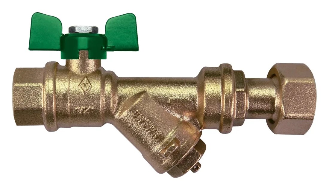 Kран шаровой для воды Bugatti с фильтром Eco Valve Rp3/4" x G3/4" DN15 PN20 арт.747G 0747G631