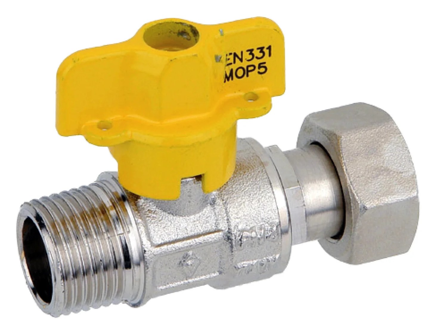 Kран шаровой для газа Bugatti Rp1/2"x G3/4" арт.571 05710003