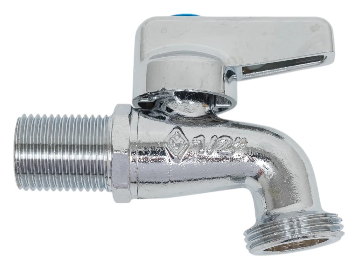 Mиникран шаровой для стиральной машины Bugatti хром, G1/2"x G3/4" арт.892 08920002