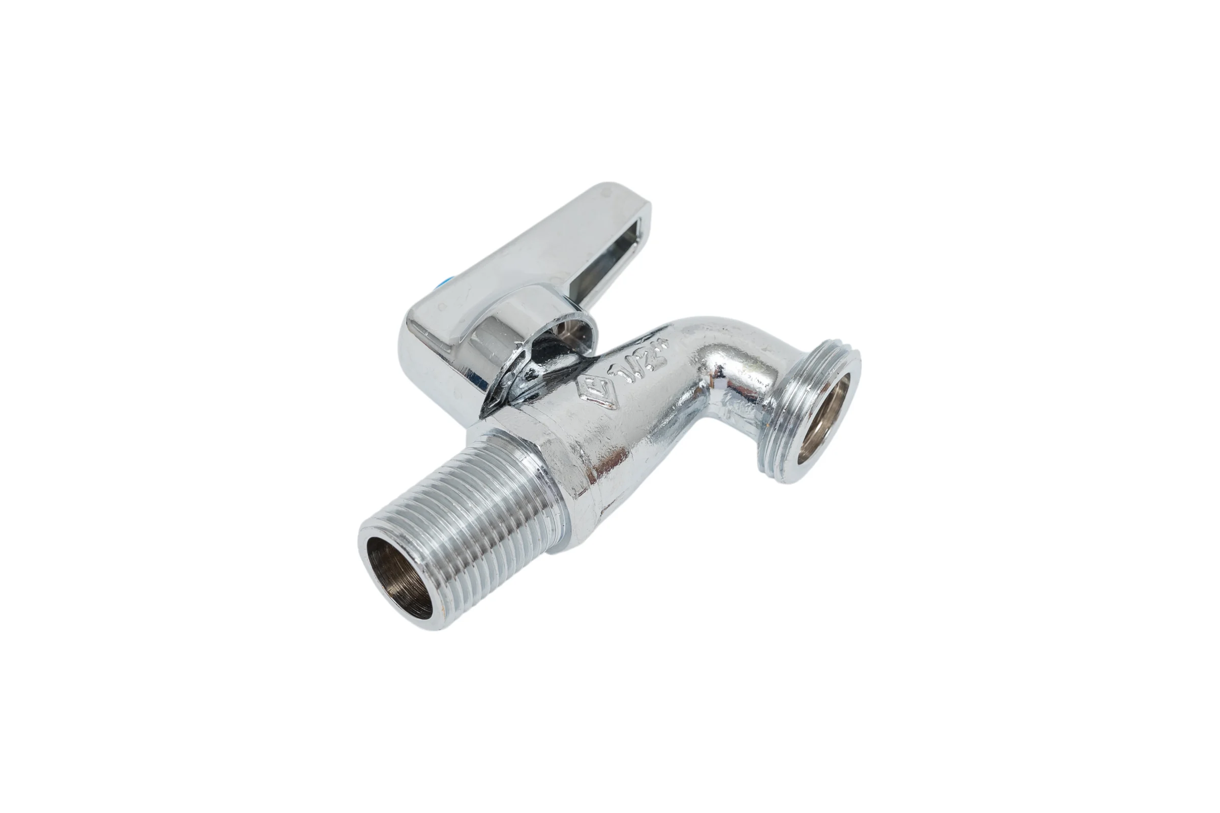 Mиникран шаровой для стиральной машины Bugatti хром, G1/2"x G3/4" арт.892 08920002
