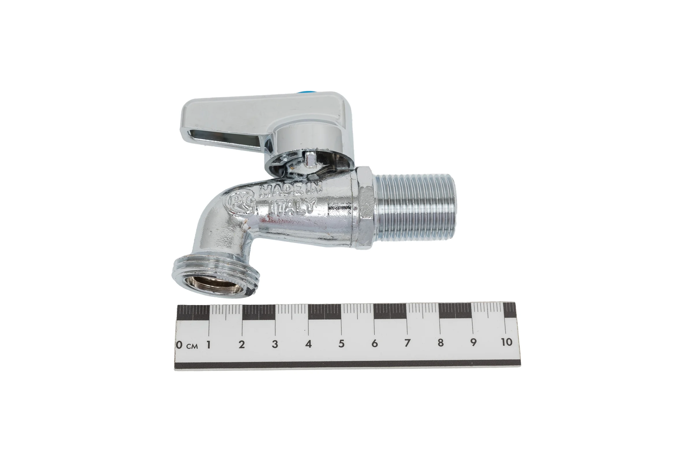 Mиникран шаровой для стиральной машины Bugatti хром, G1/2"x G3/4" арт.892 08920002