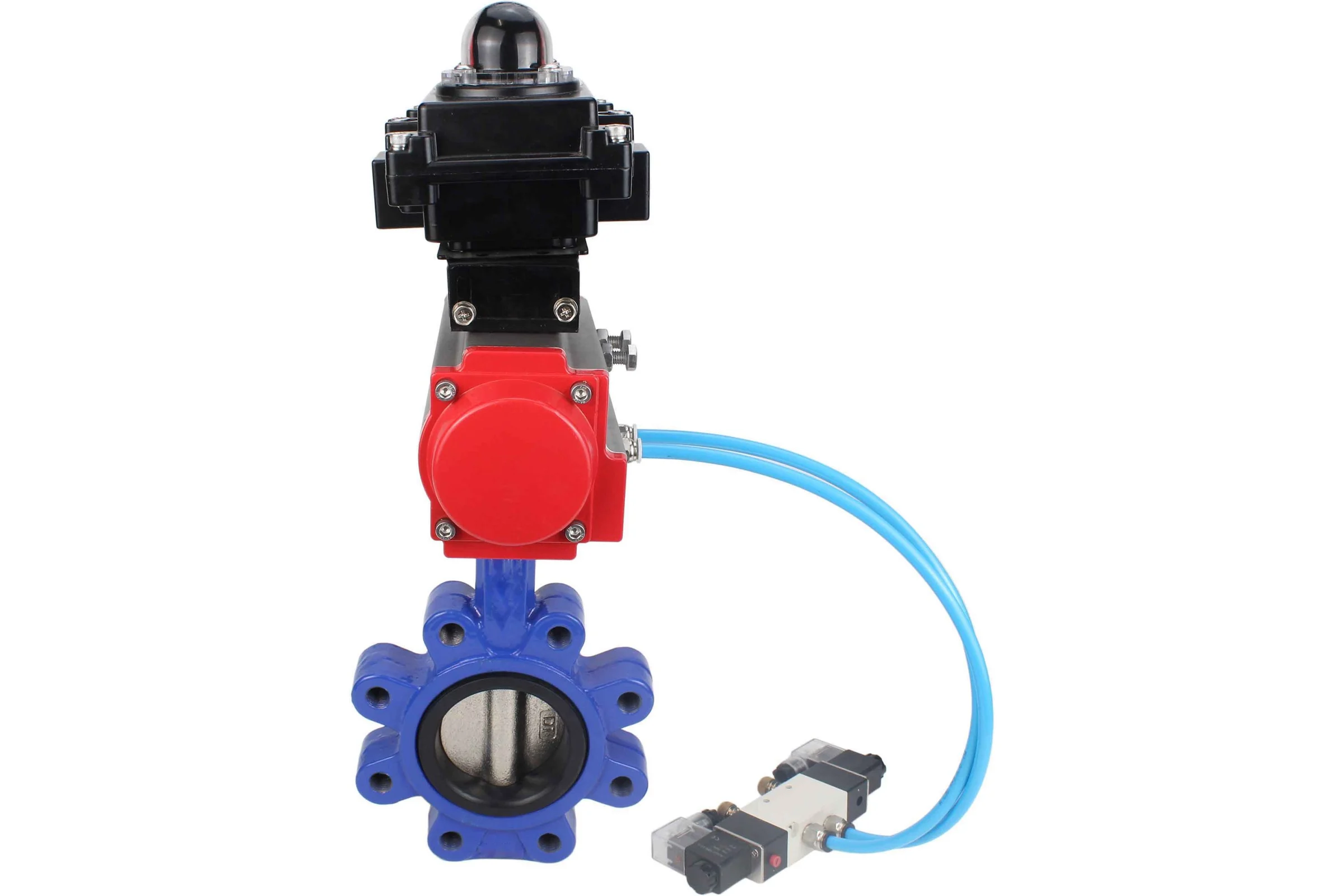 Затвор DN.ru QT450-304-EPDM-2W-Fb-H Ду100 Ру16 LUG пн.привод, пн.распределитель, БКВ D050-52157