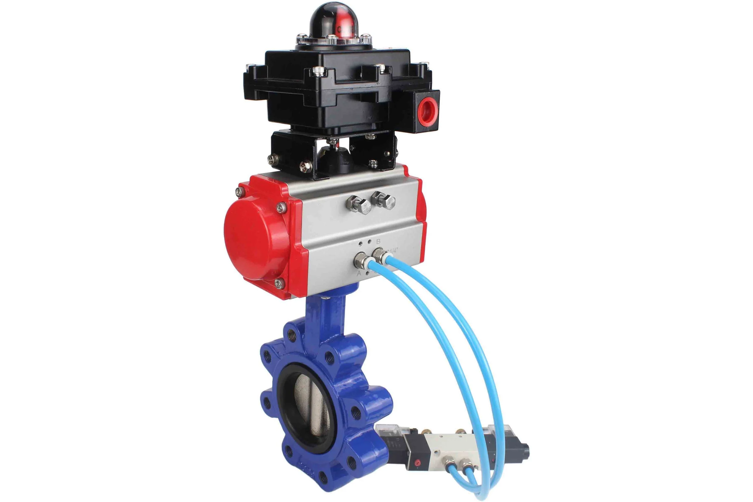Затвор DN.ru QT450-304-EPDM-2W-Fb-H Ду100 Ру16 LUG пн.привод, пн.распределитель, БКВ D050-52157