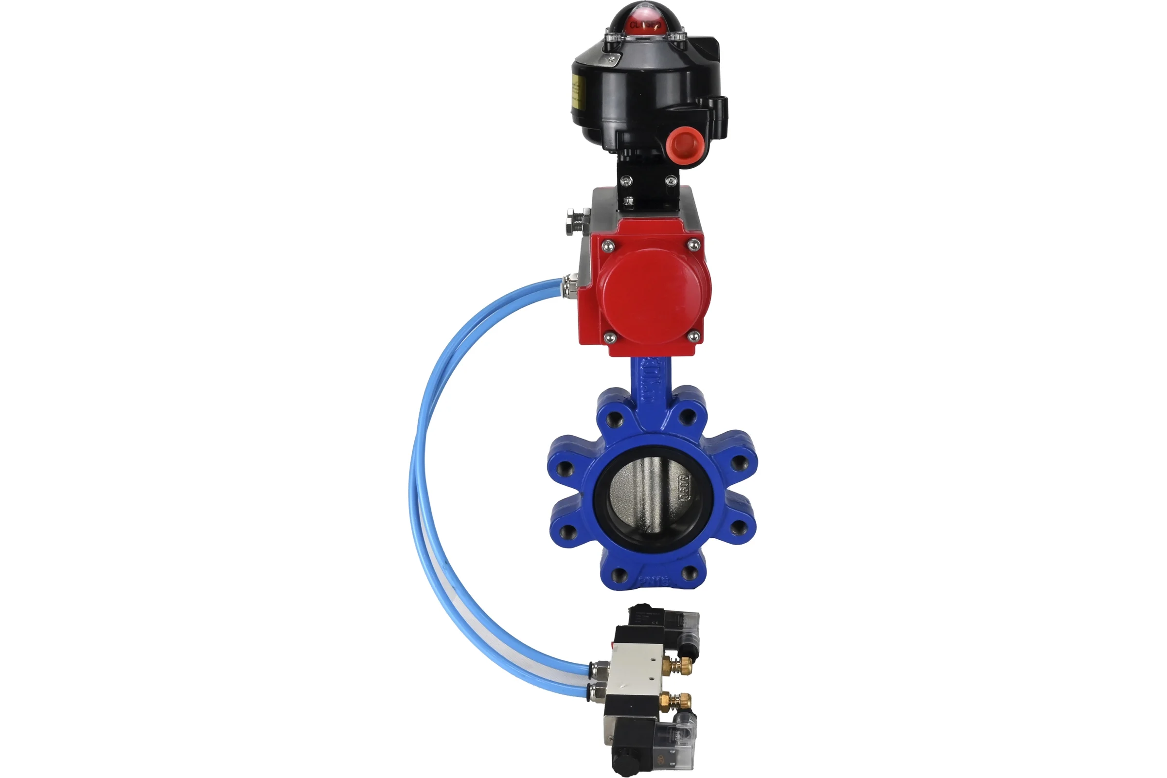 Затвор DN.ru QT450-304-EPDM-2W-Fb-H Ду100 Ру16 LUG пн.привод, пн.распределитель, БКВ D050-52181