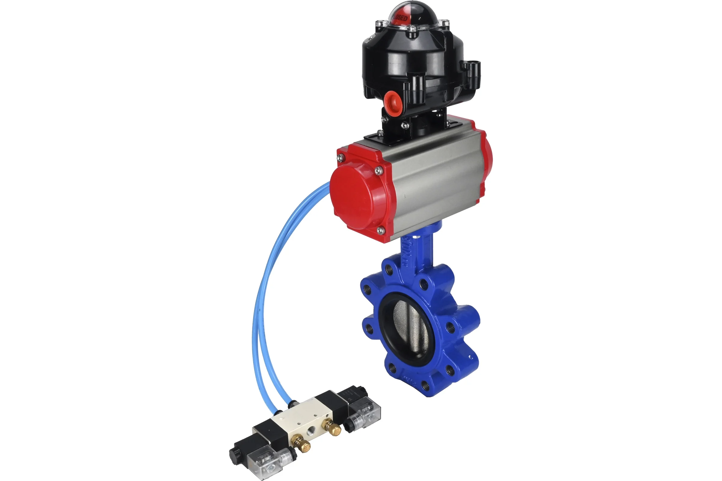 Затвор DN.ru QT450-304-EPDM-2W-Fb-H Ду100 Ру16 LUG пн.привод, пн.распределитель, БКВ D050-52181