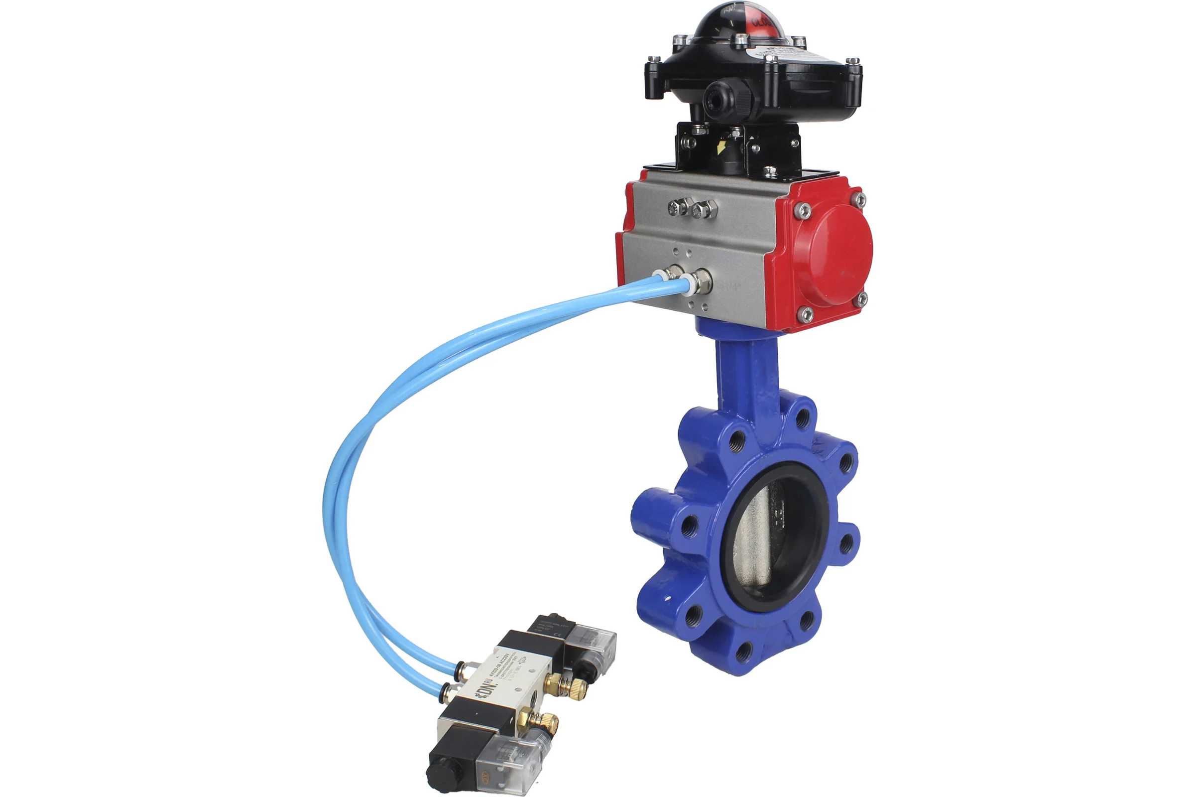 Затвор DN.ru QT450-304-EPDM-2W-Fb-H Ду150 Ру16 LUG пн.привод, пн.распределитель, БКВ D050-52207
