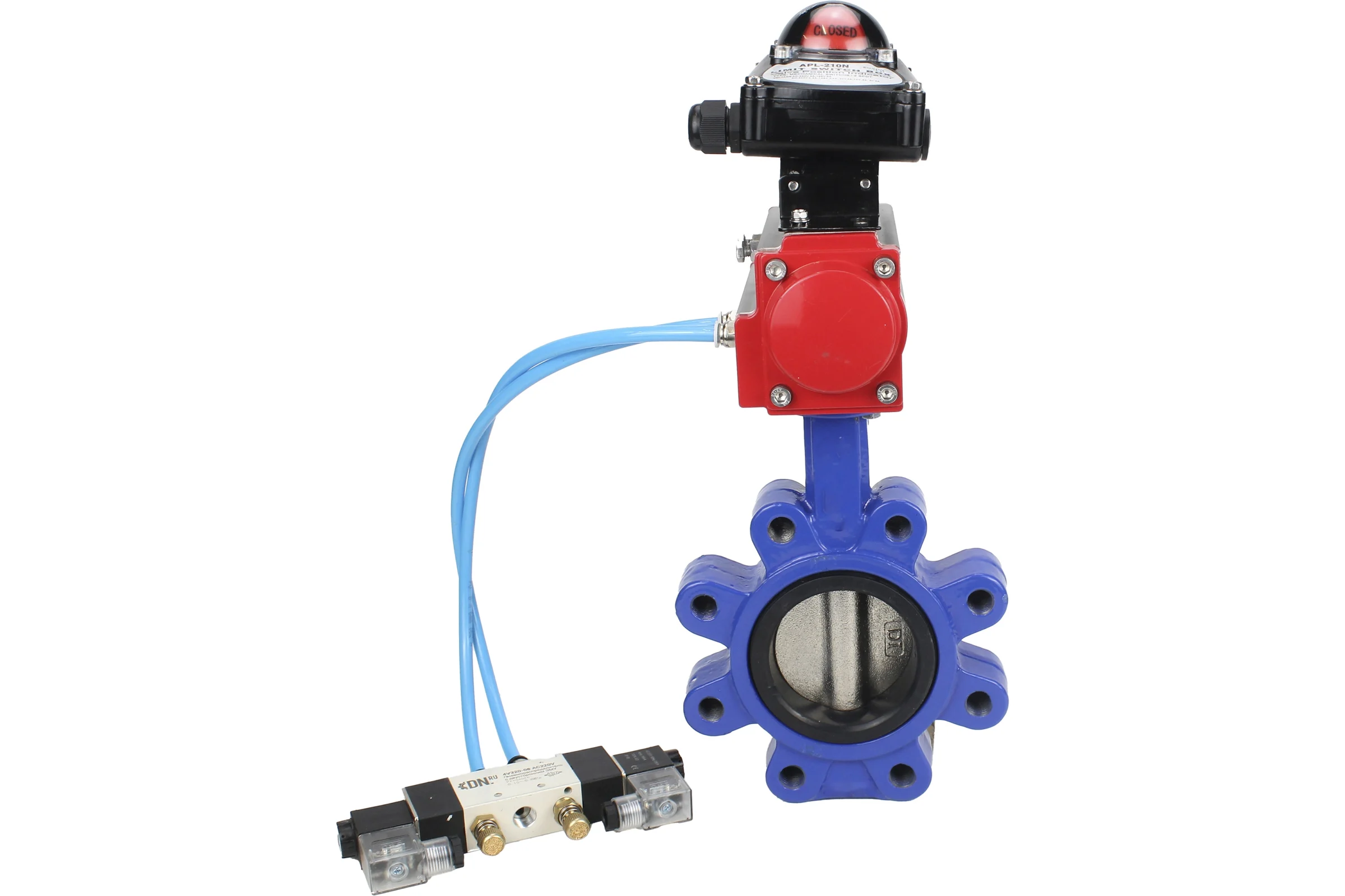Затвор DN.ru QT450-304-EPDM-2W-Fb-H Ду150 Ру16 LUG пн.привод, пн.распределитель, БКВ D050-52207