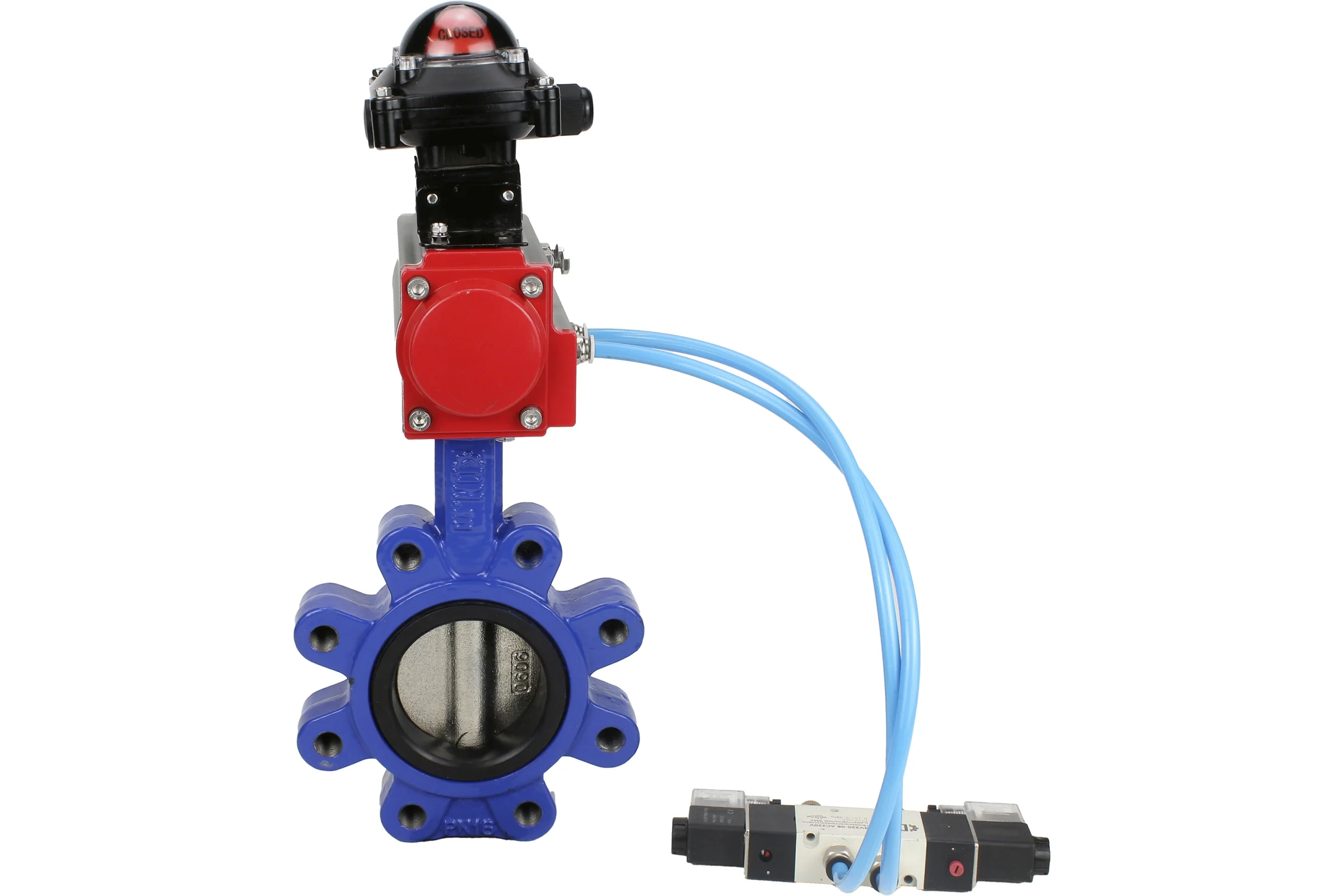 Затвор DN.ru QT450-304-EPDM-2W-Fb-H Ду150 Ру16 LUG пн.привод, пн.распределитель, БКВ D050-52207