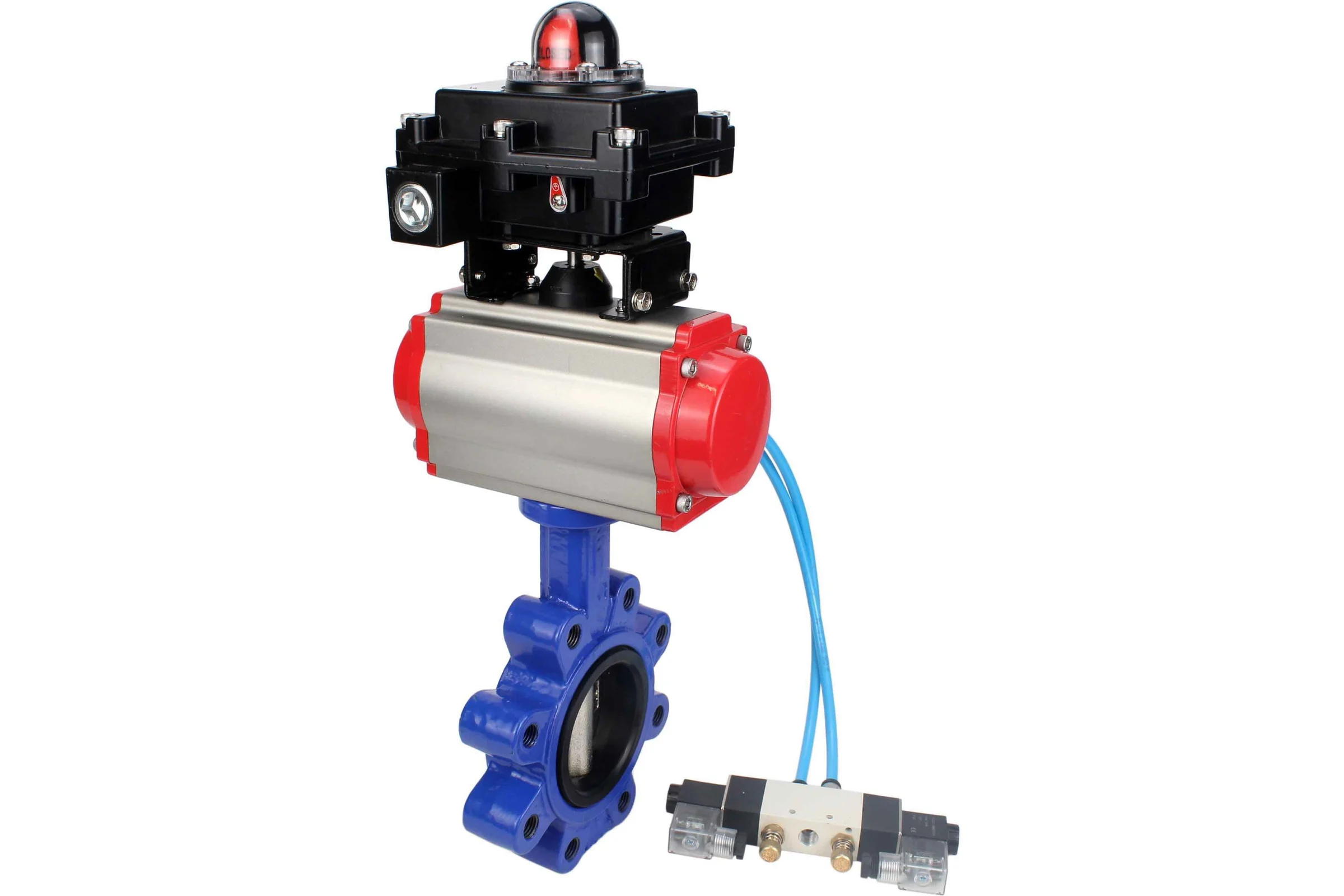 Затвор DN.ru QT450-304-NBR-2W-Fb-H Ду150 Ру16 LUG пн.привод, пн.распределитель, БКВ D050-52165