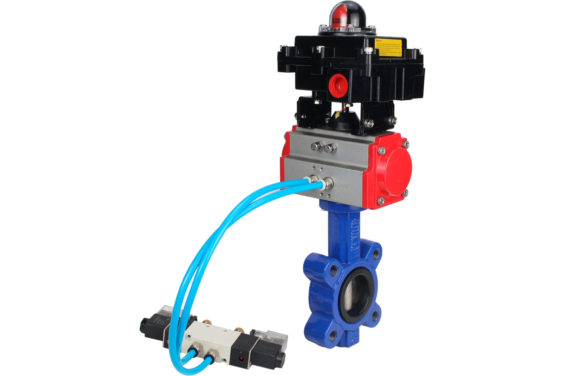 Затвор DN.ru QT450-304-NBR-2W-Fb-H Ду50 Ру16 LUG пн.привод, пн.распределитель, БКВ D050-52160